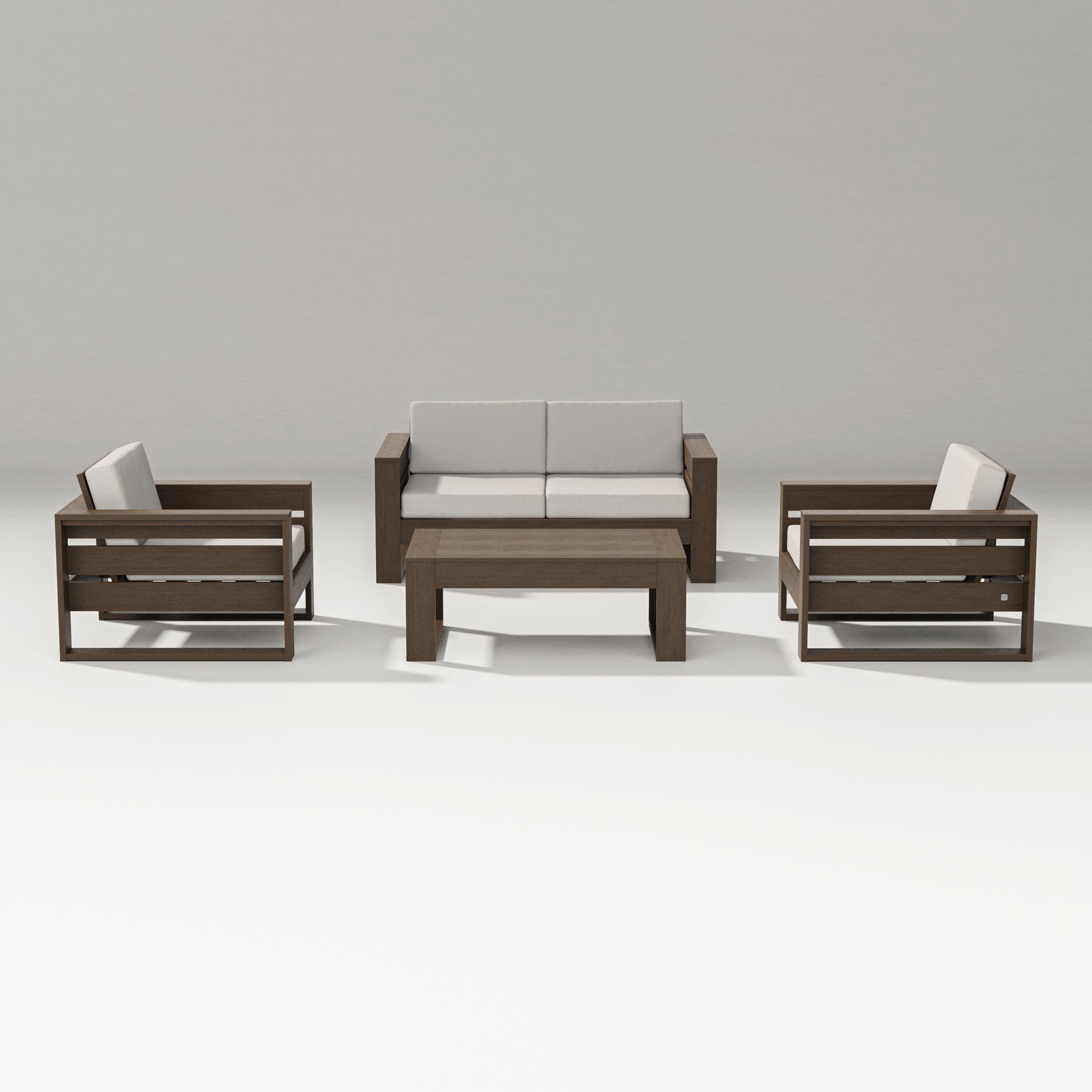 Latitude 4-Piece Lounge Loveseat Set in Kona / Cast Ash