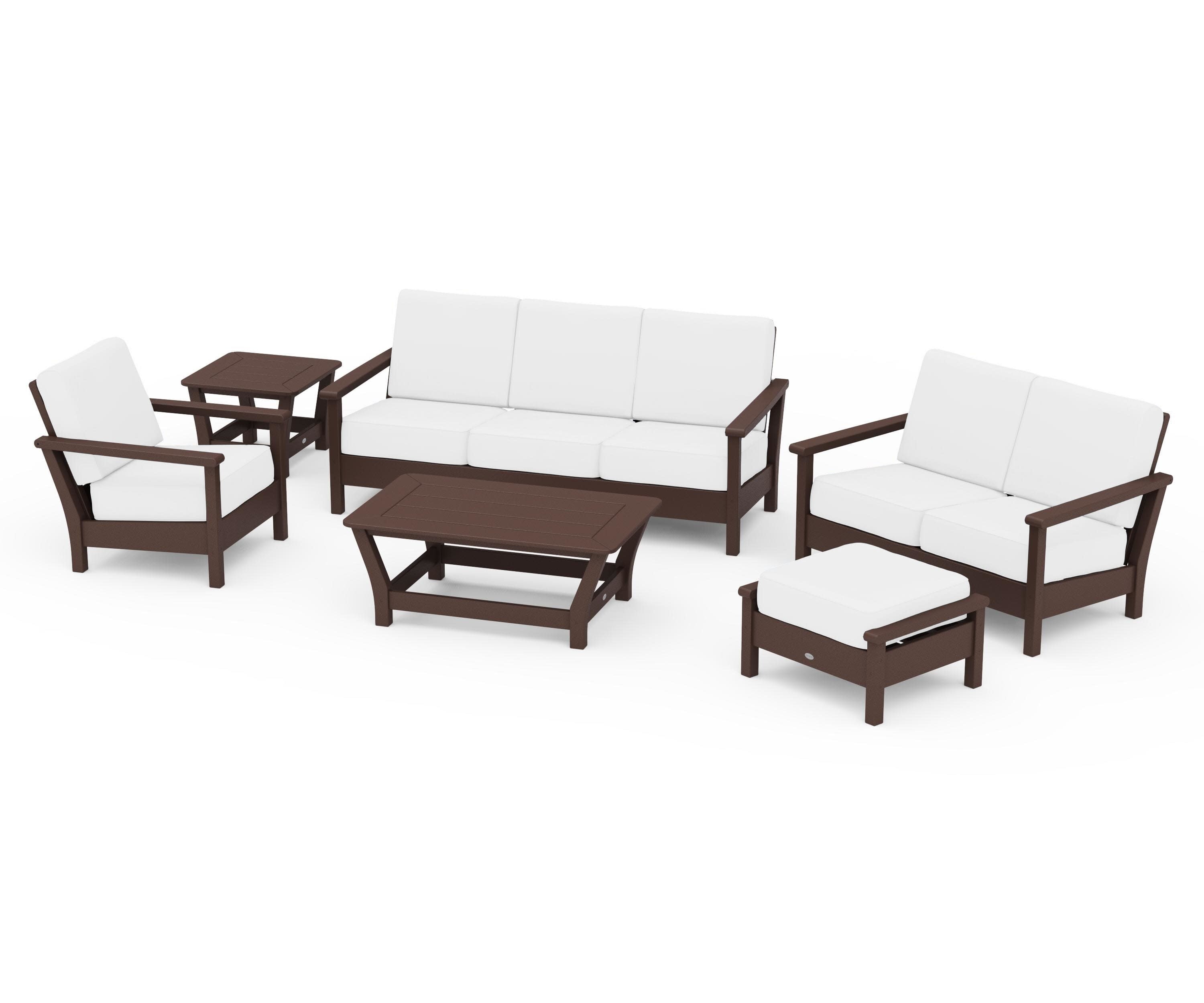 Harbour 6-Piece Outdoor Living Set in Mahogany / Natural