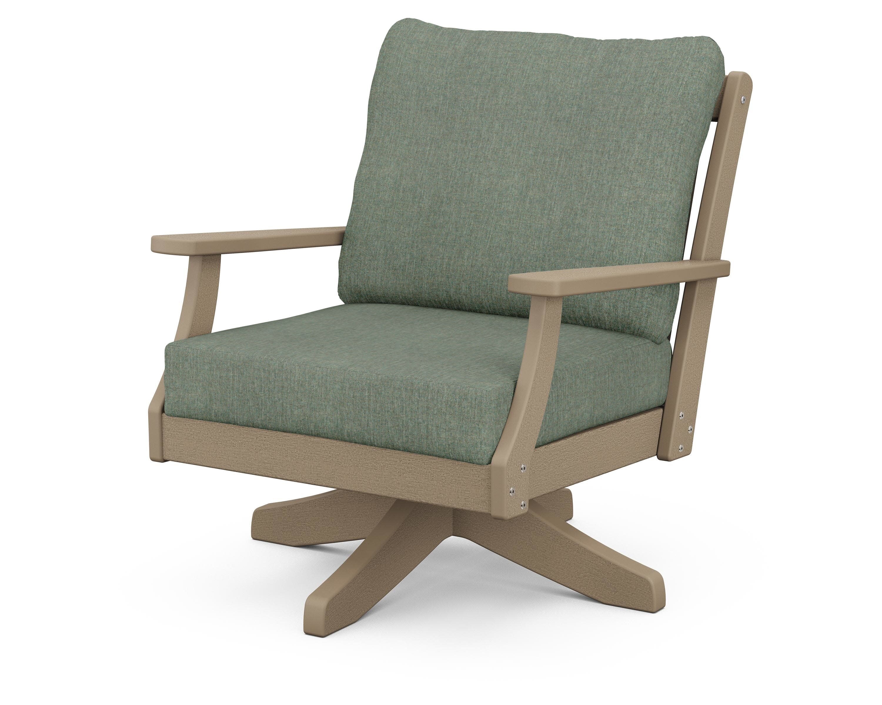 Braxton Deep Seating Swivel Chair in Vintage Sahara / Cast Sage