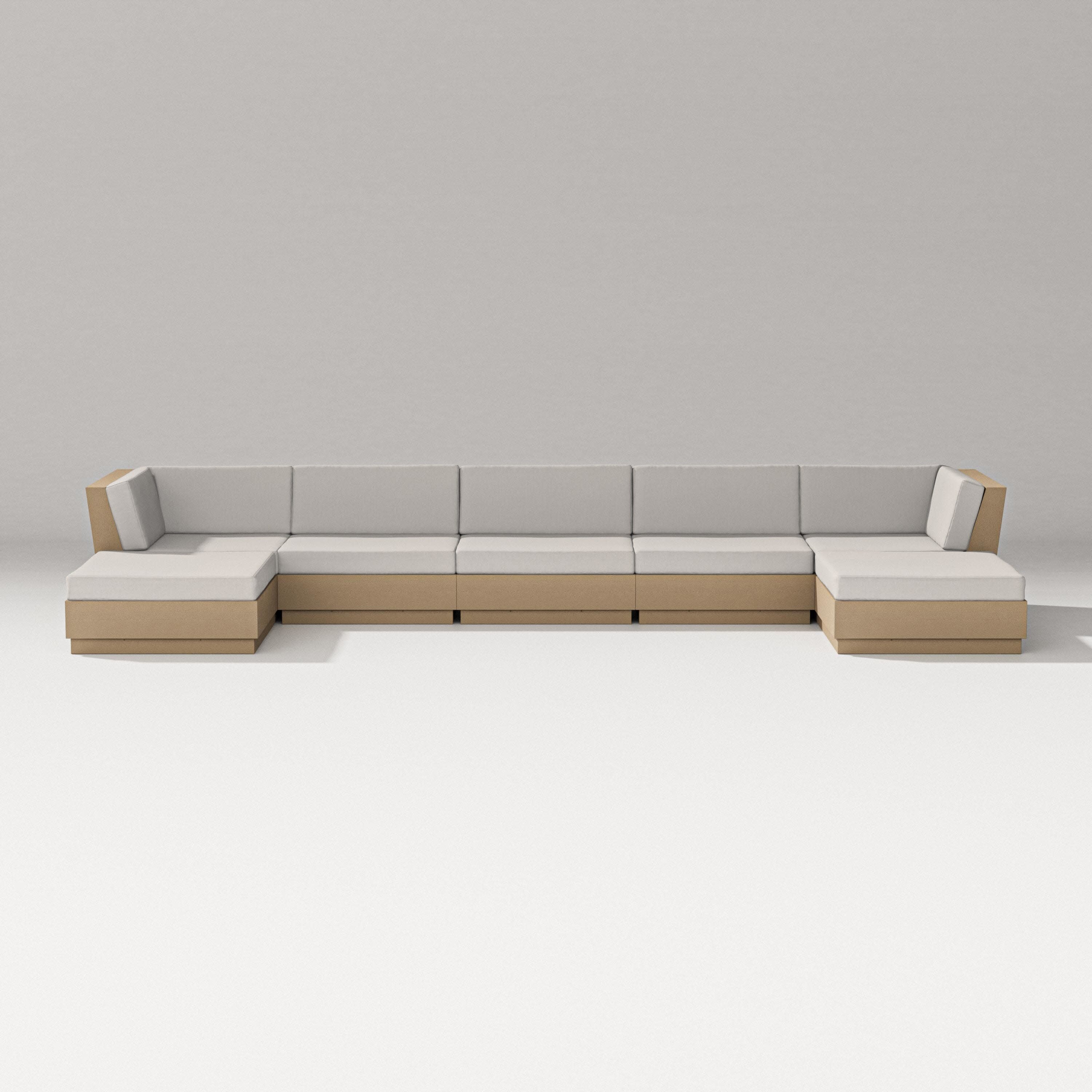 Elevate 7-Piece Double Chaise Sectional in Vintage Sahara / Cast Ash