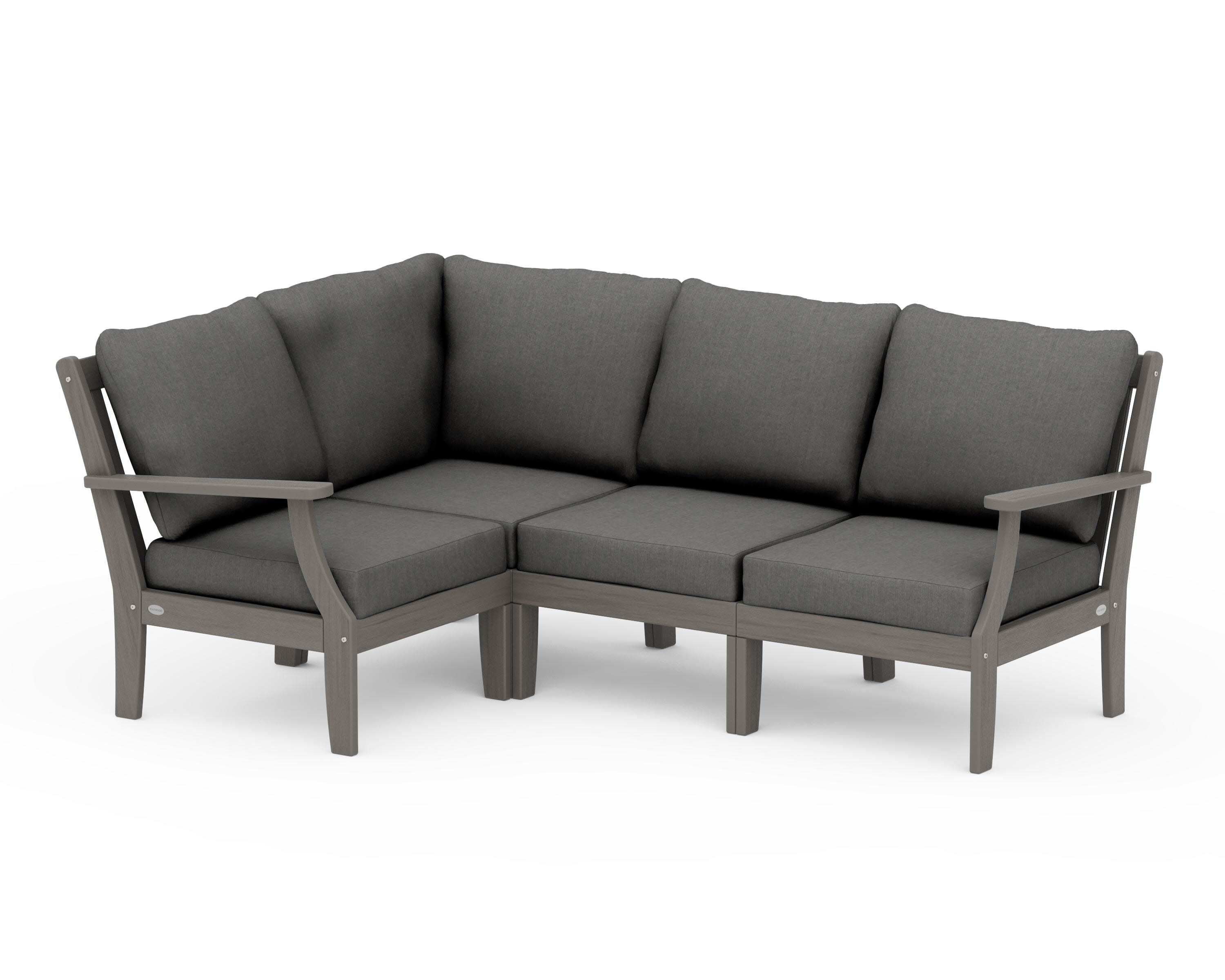 Braxton Modular 4-Piece Deep Seating Set in Driftwood / Spectrum Carbon