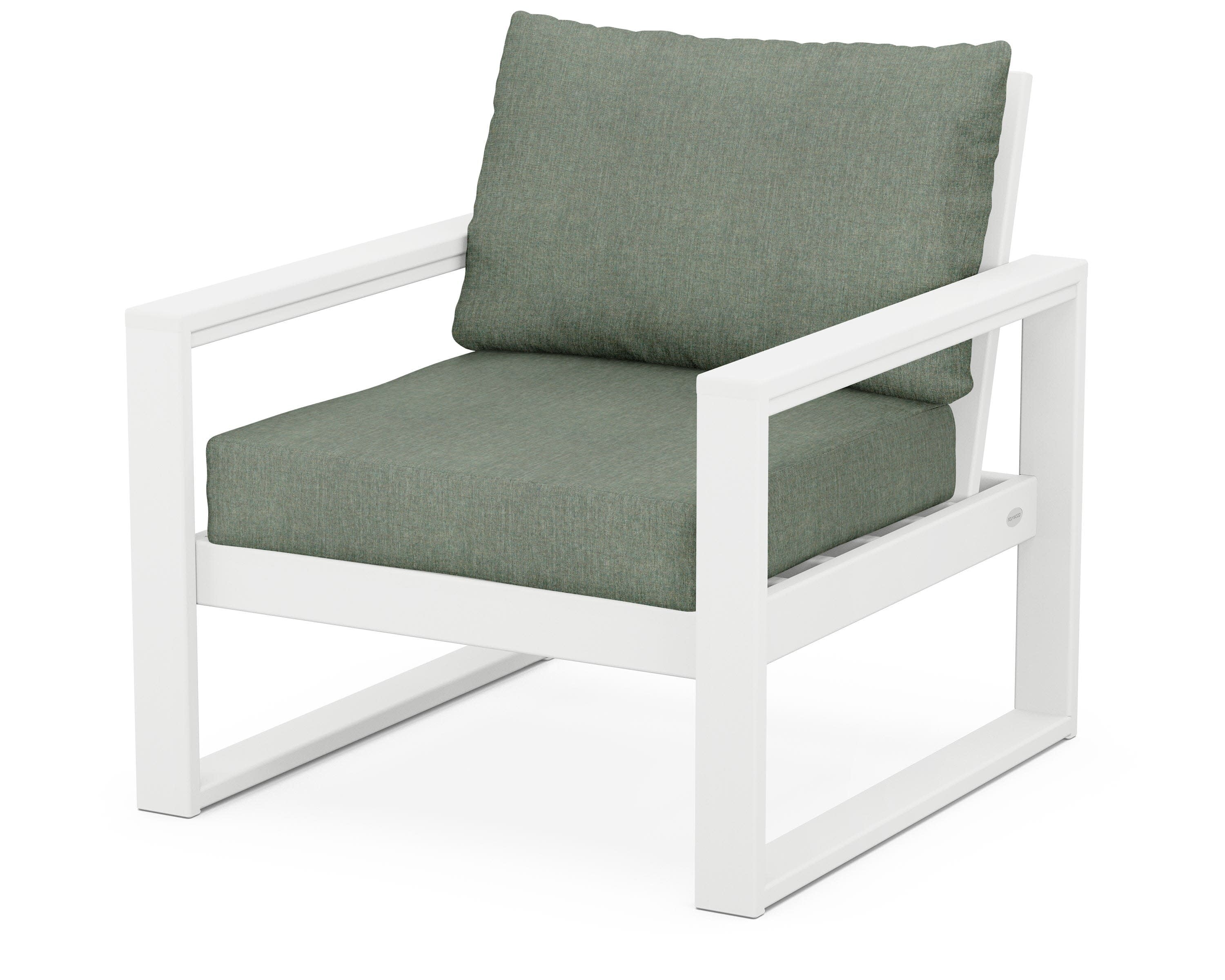 EDGE Club Chair in White / Cast Sage