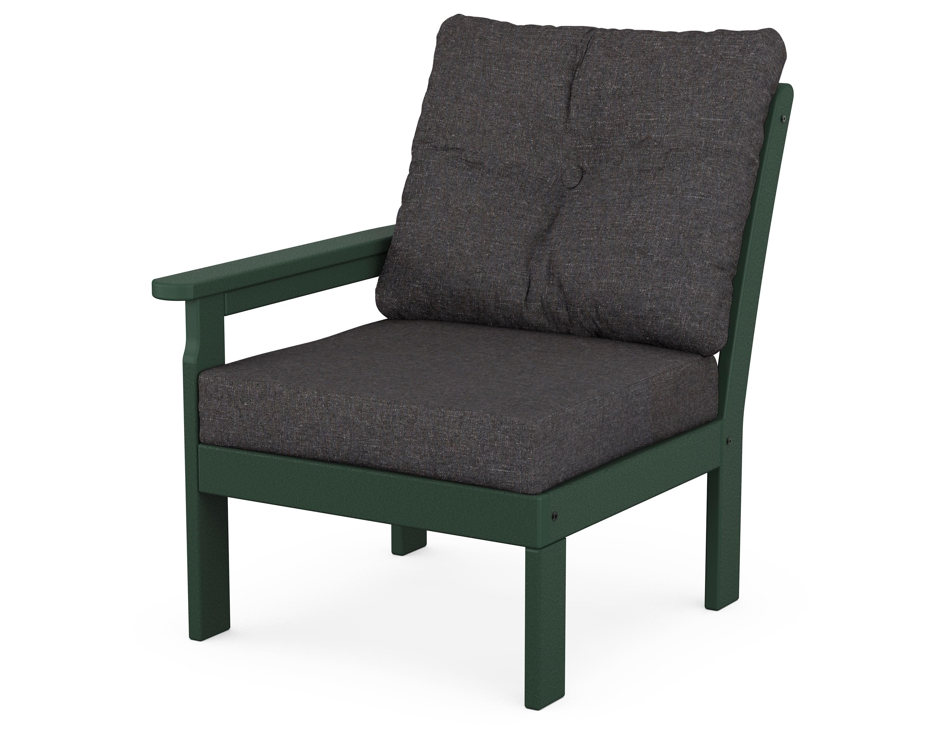 Vineyard Modular Left Arm Chair in Green / Ash Charcoal