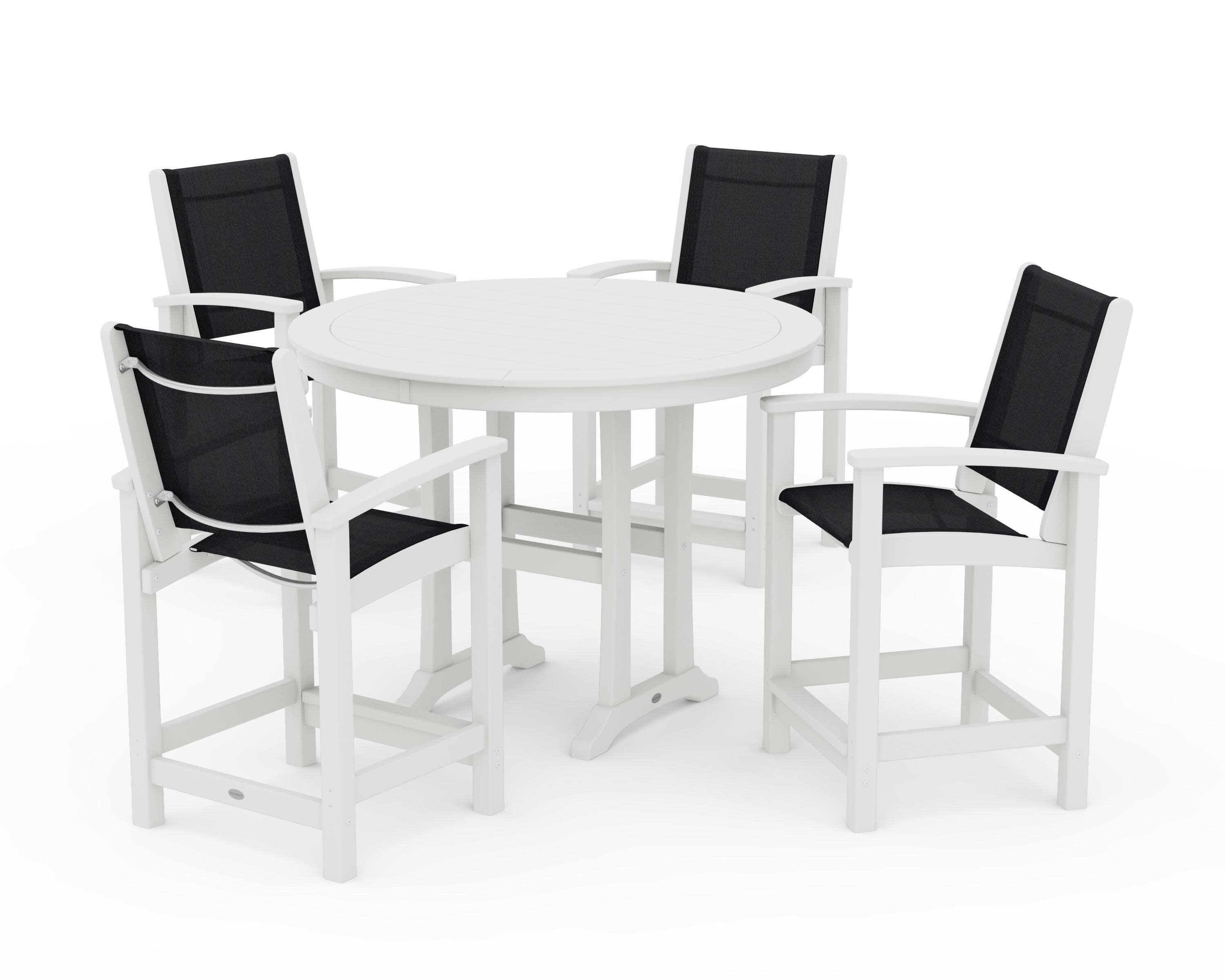 Coastal 5-Piece Counter Set in Vintage White / Black Sling