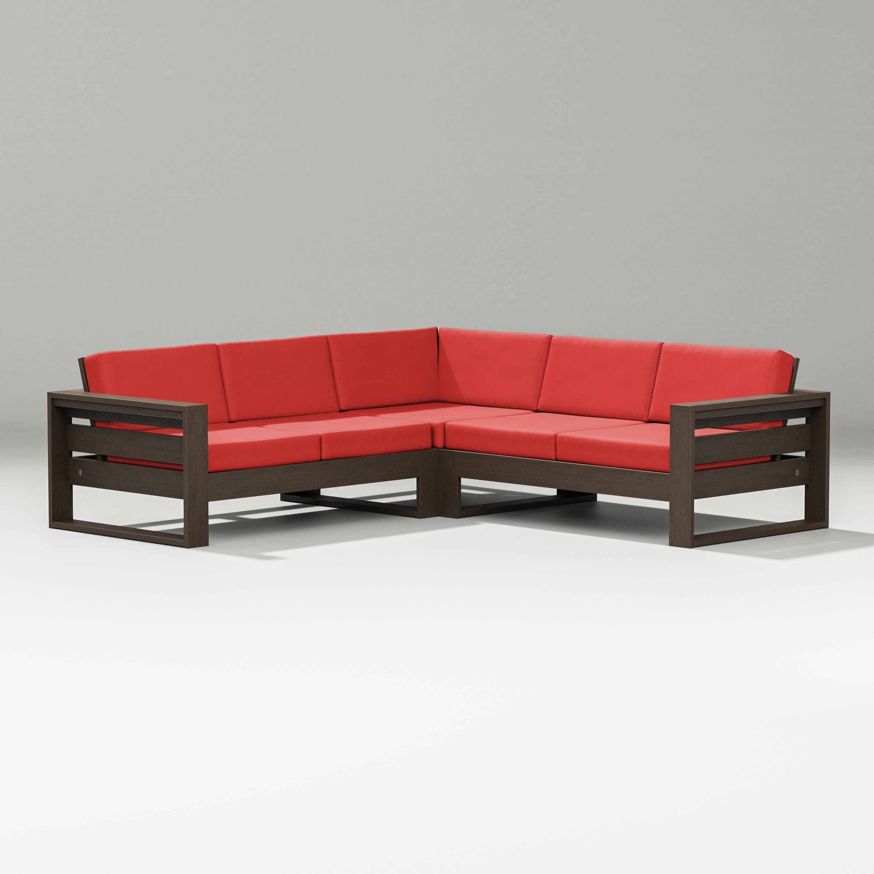 Latitude Corner Sectional in Kona / Crimson Linen