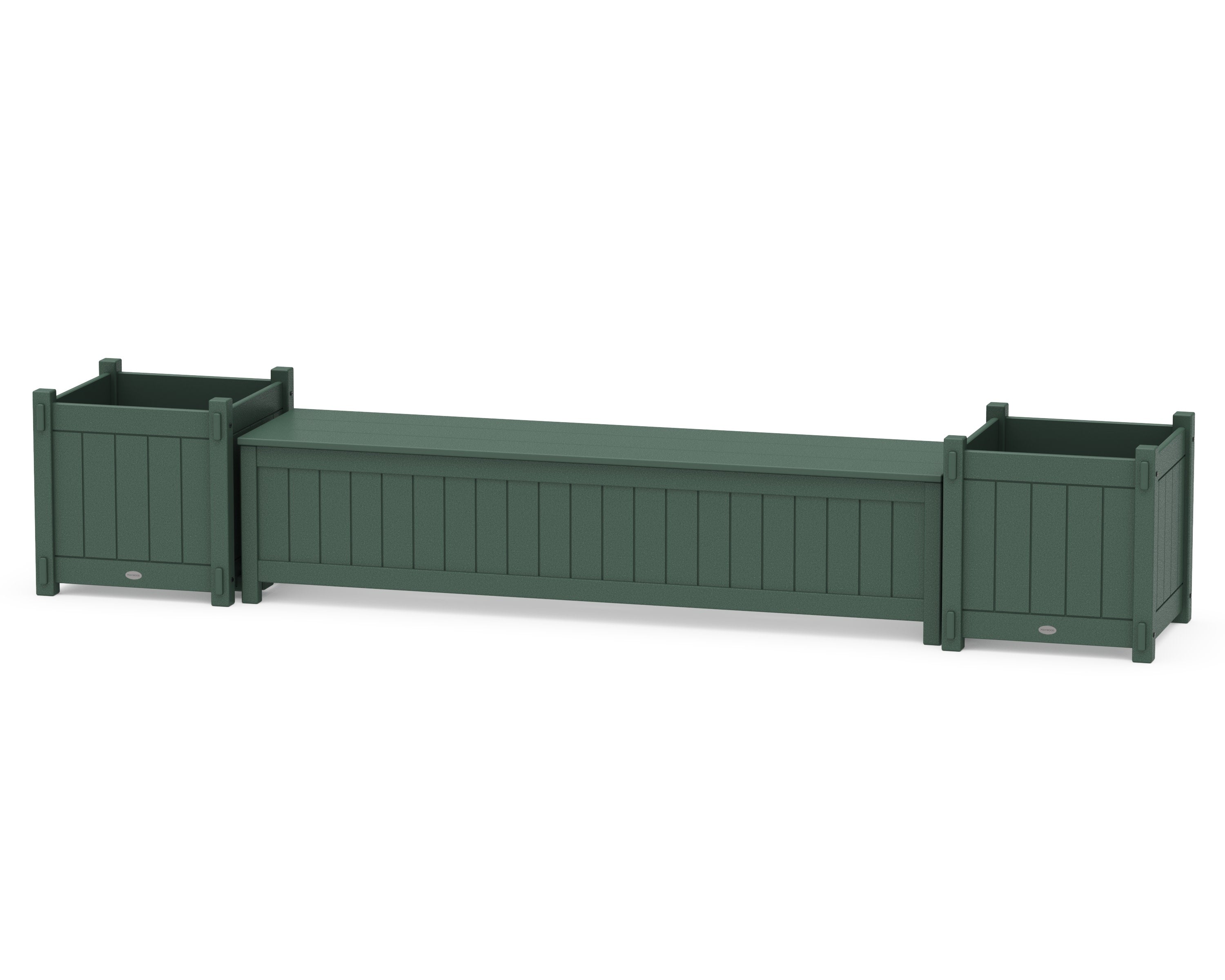 72" Vineyard Straight Planter Storage Bench Set- Large in Green