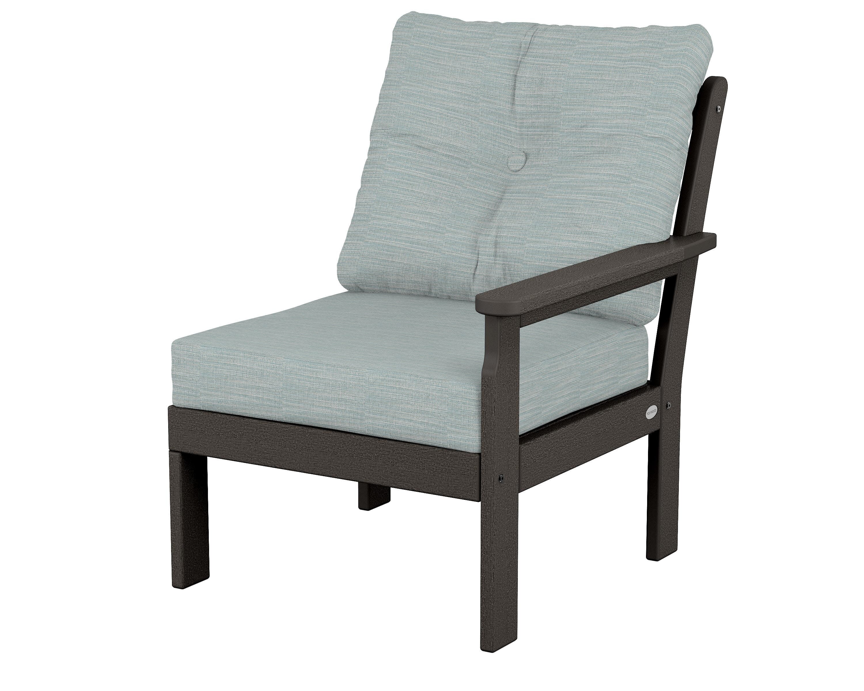 Vineyard Modular Right Arm Chair in Vintage Coffee / Soothe Mist