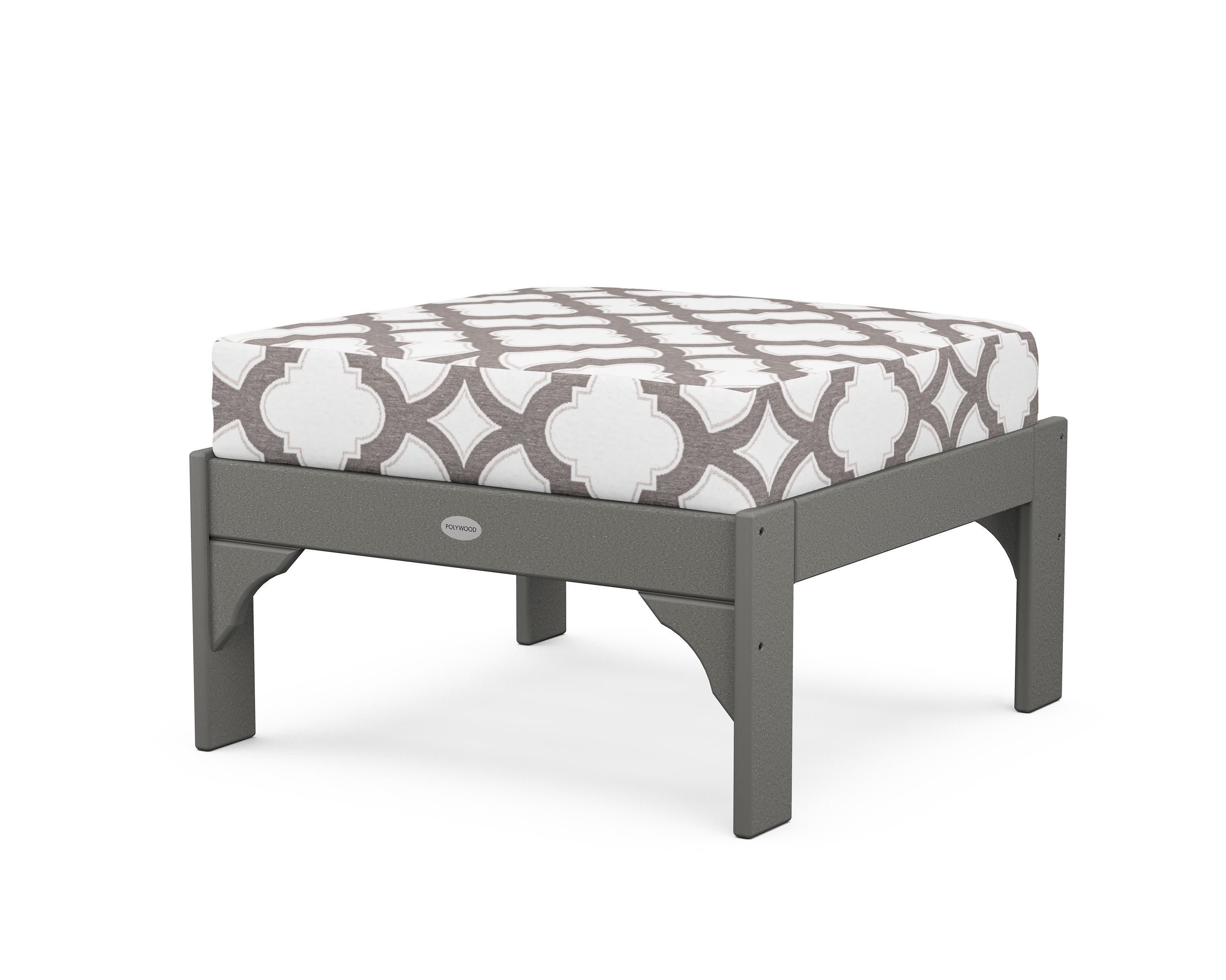 Vineyard Deep Seating Ottoman in Slate Grey / Trellis Grey Mist