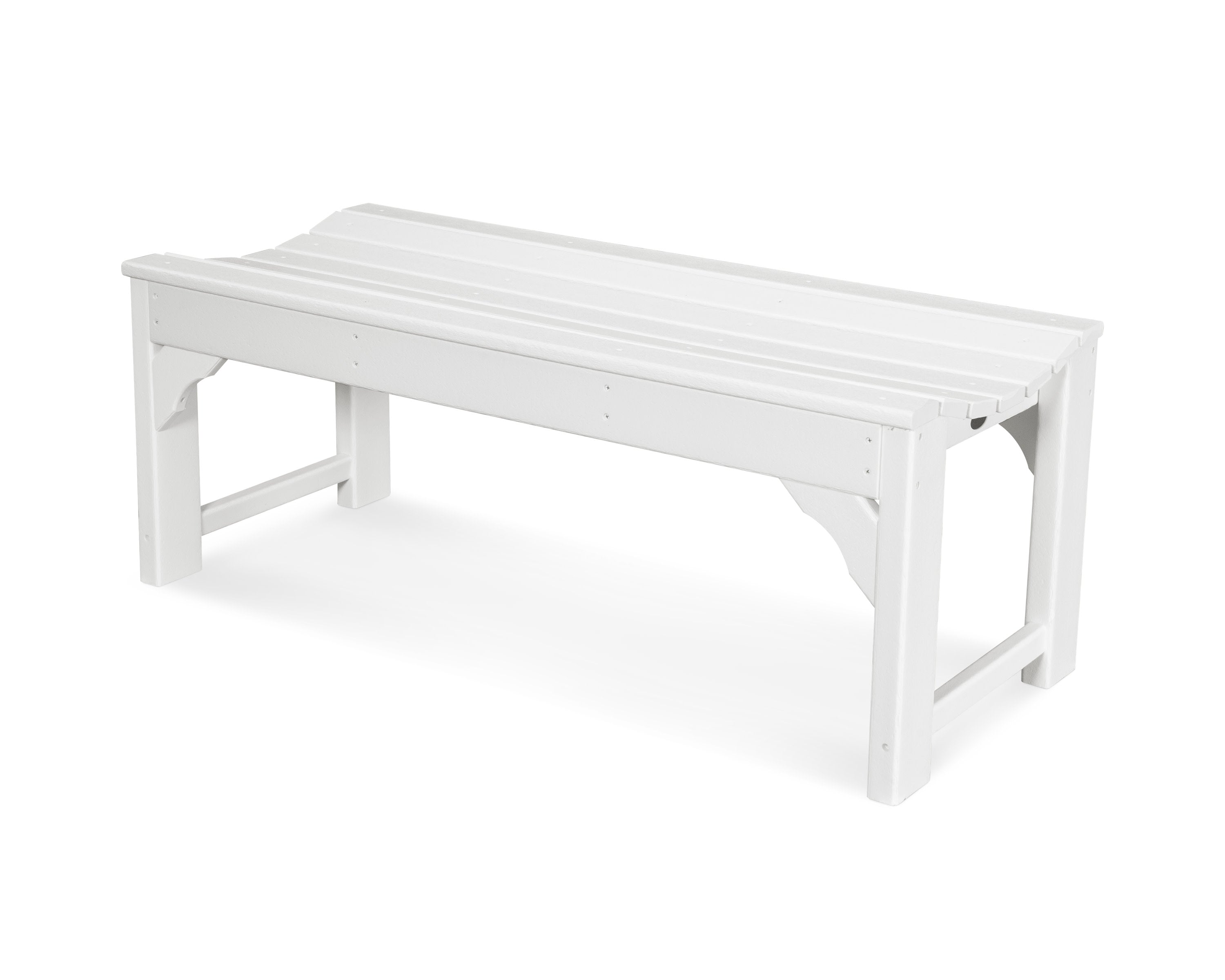 Traditional Garden 48" Backless Bench in White