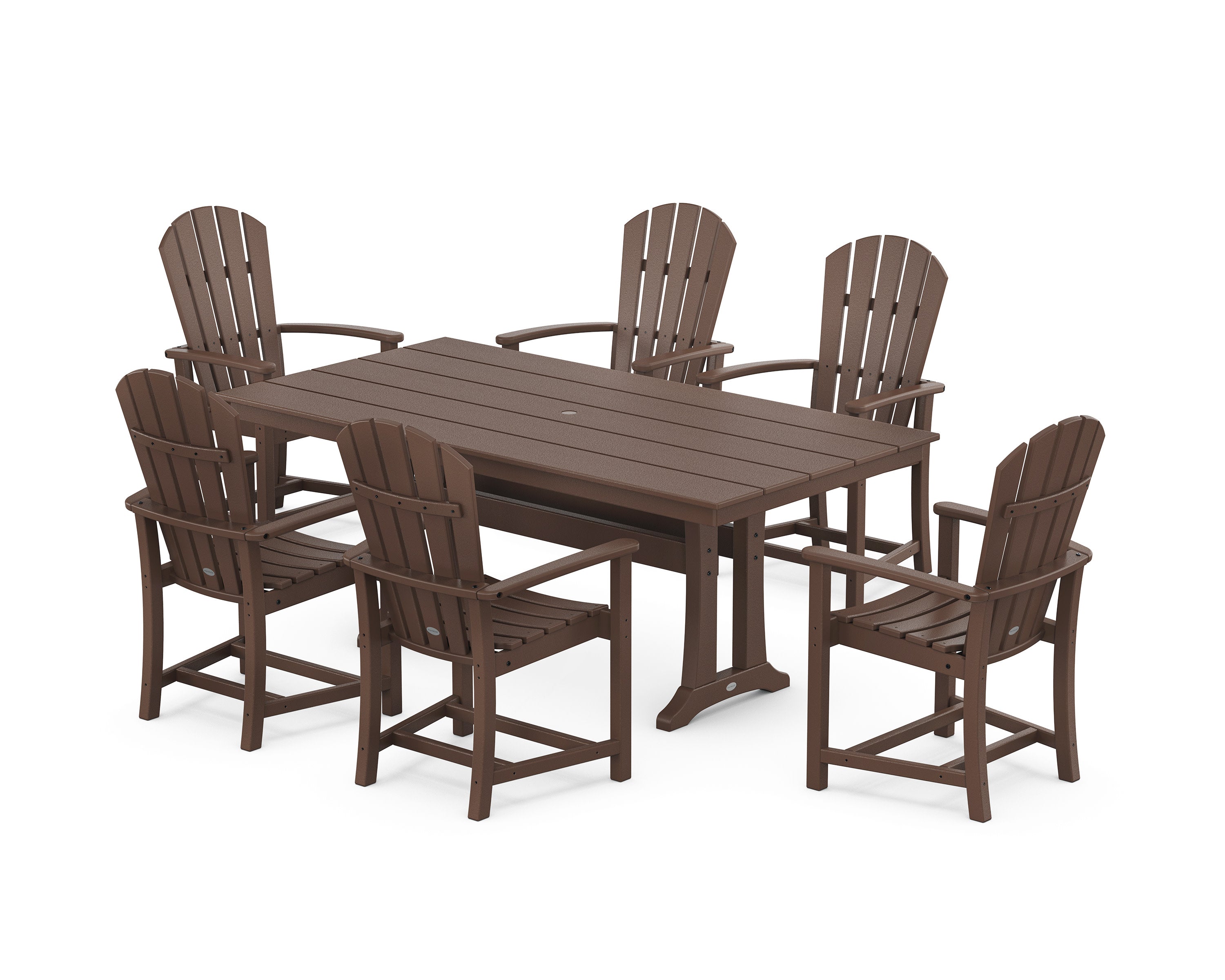 Palm Coast 7-Piece Dining Set with Trestle Legs in Mahogany