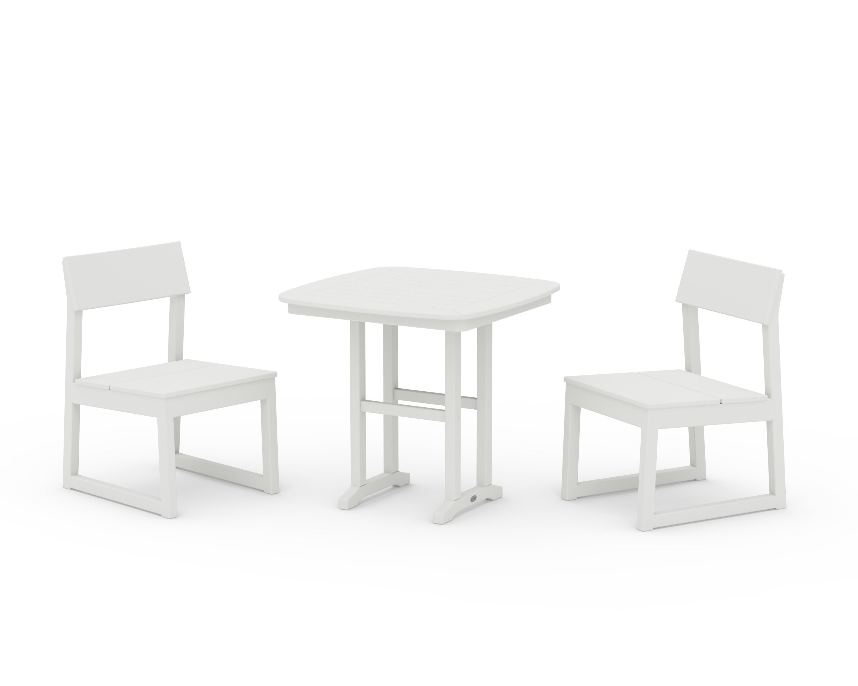 EDGE Side Chair 3-Piece Dining Set in Vintage White