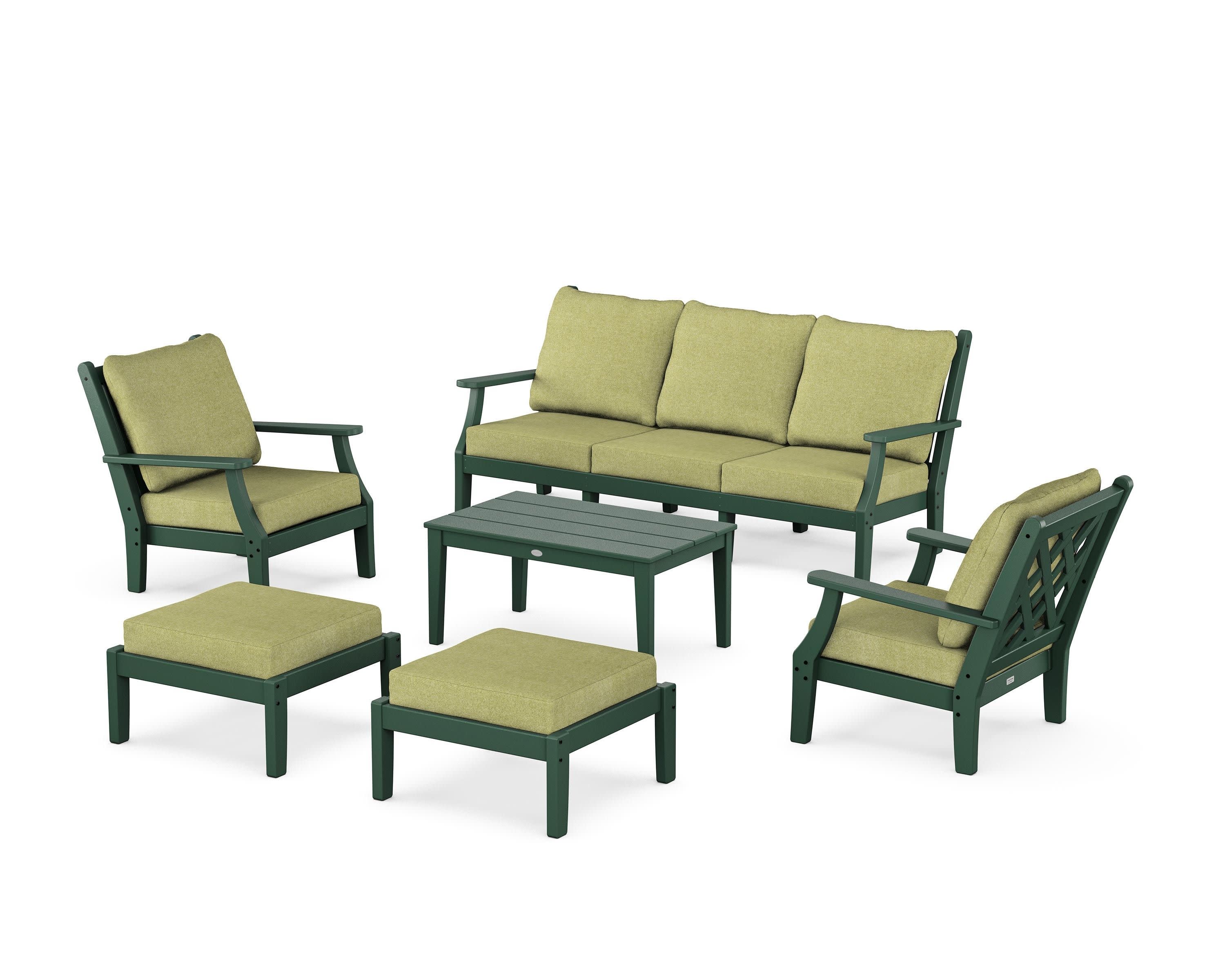 Wovendale 6-Piece Lounge Sofa Set in Green / Chartreuse Boucle