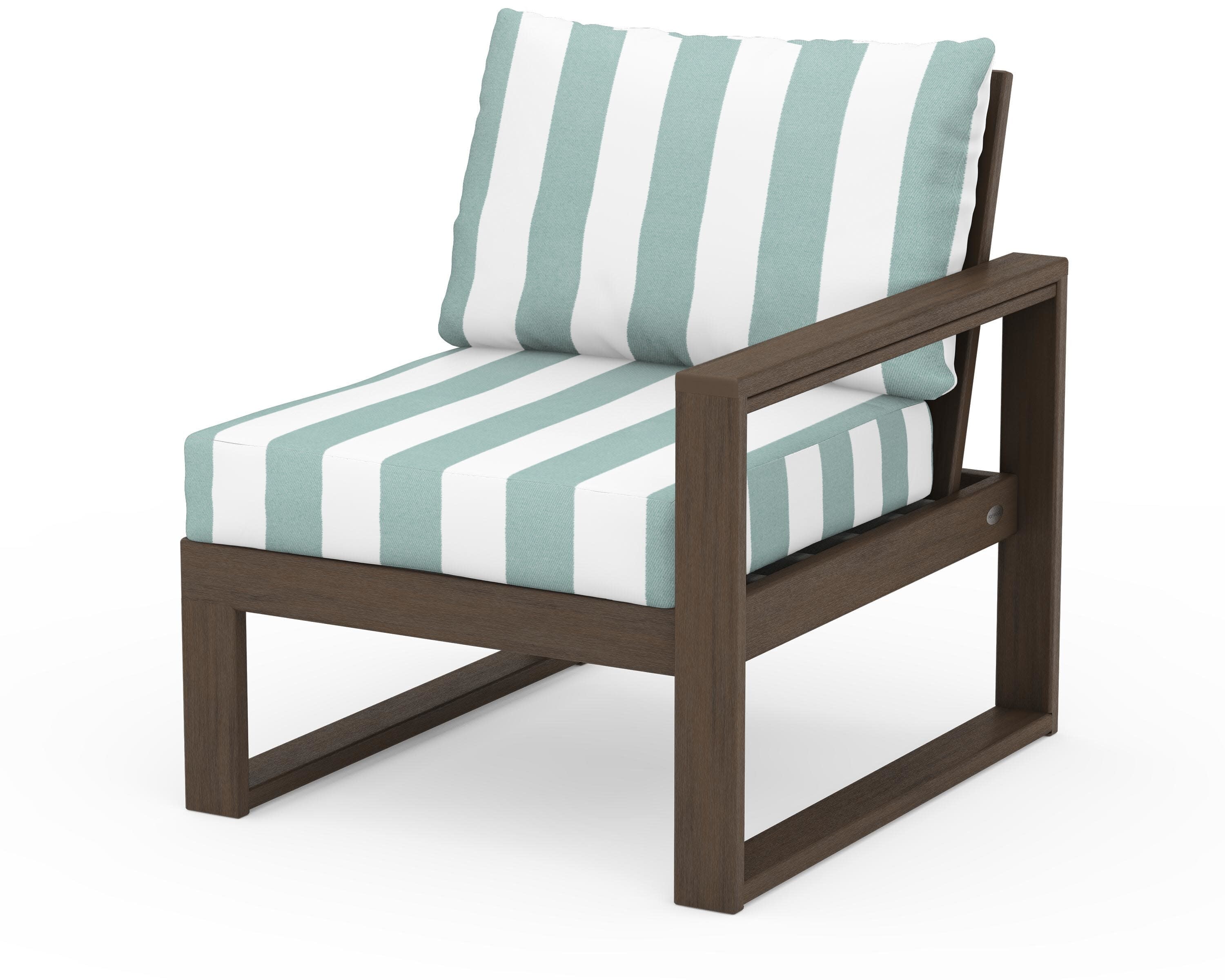 EDGE Modular Right Arm Chair in Kona / Cabana Stripe Glacier Spa