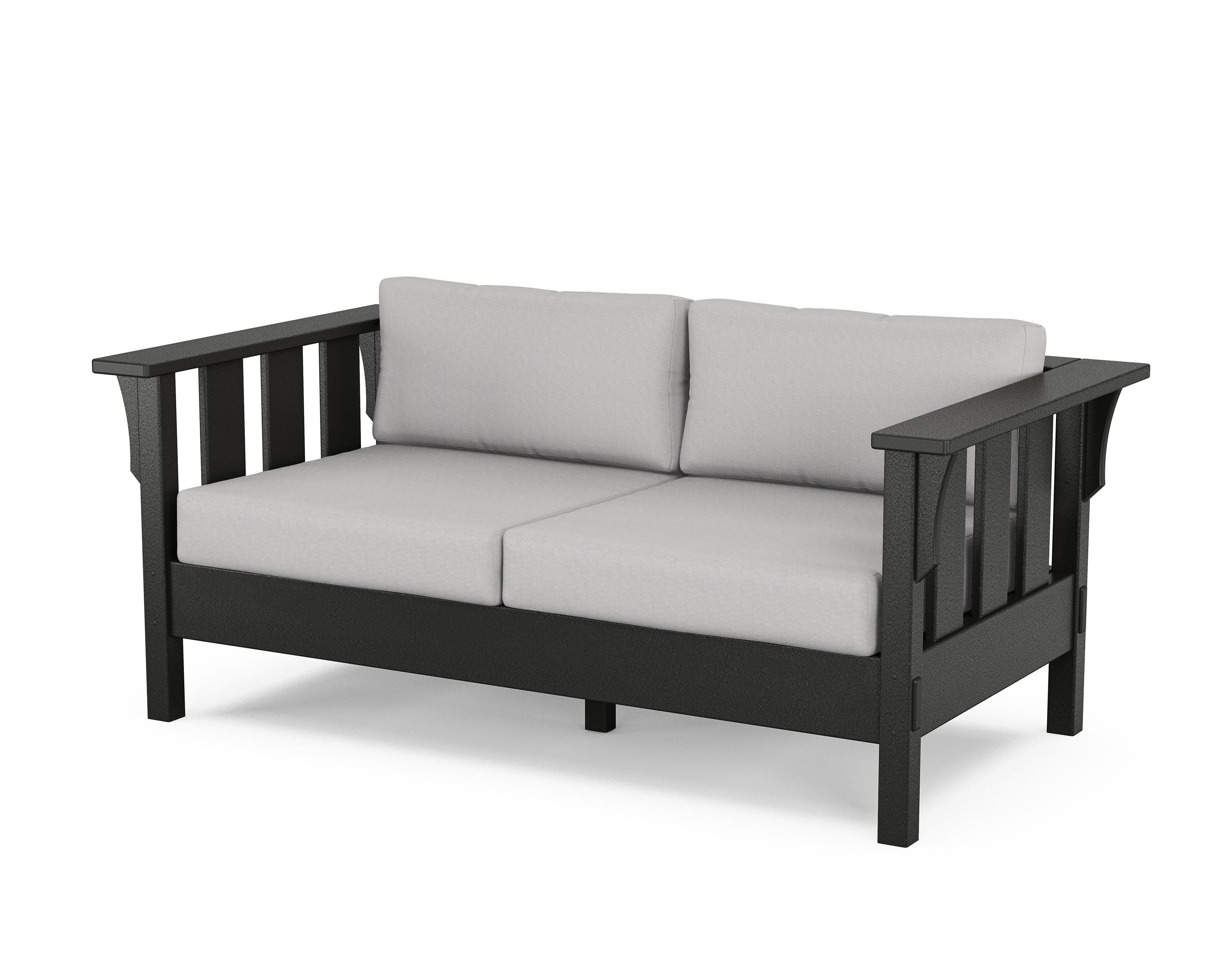 Acadia Deep Seating Loveseat in Black / Diamond in the Rough