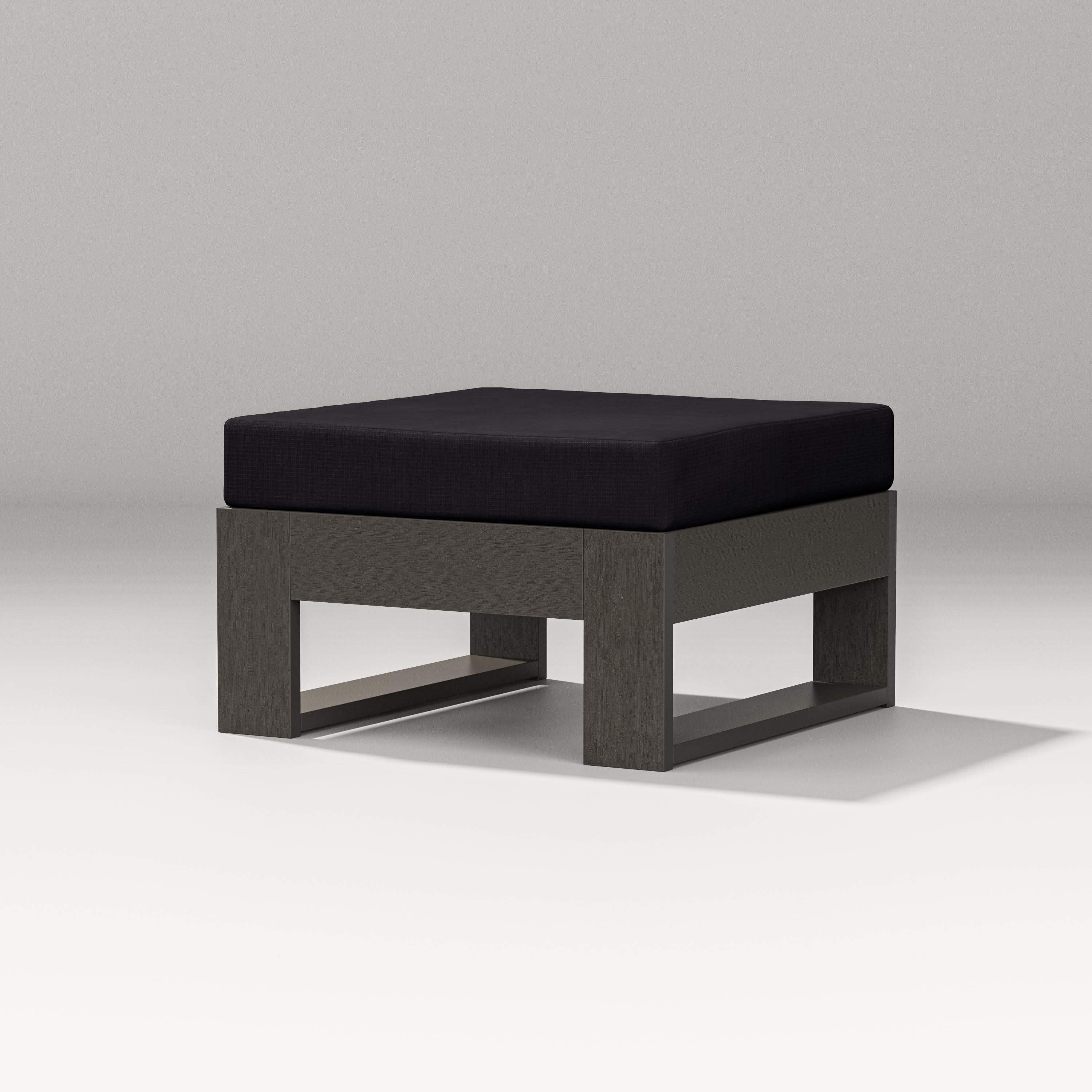 Latitude Lounge Ottoman in Vintage Coffee / Midnight Linen