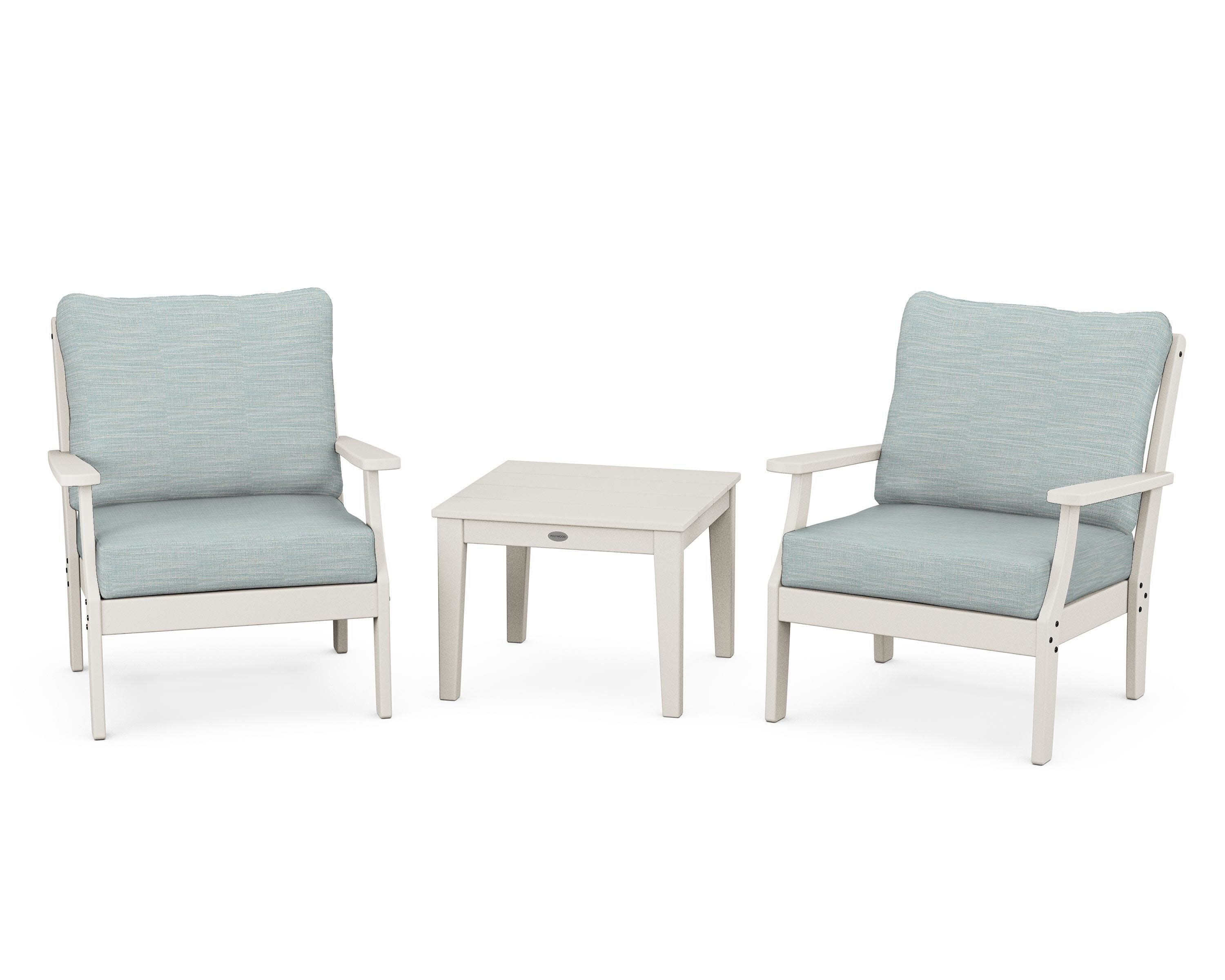 Braxton 3-Piece Deep Seating Set in Sand / Soothe Mist