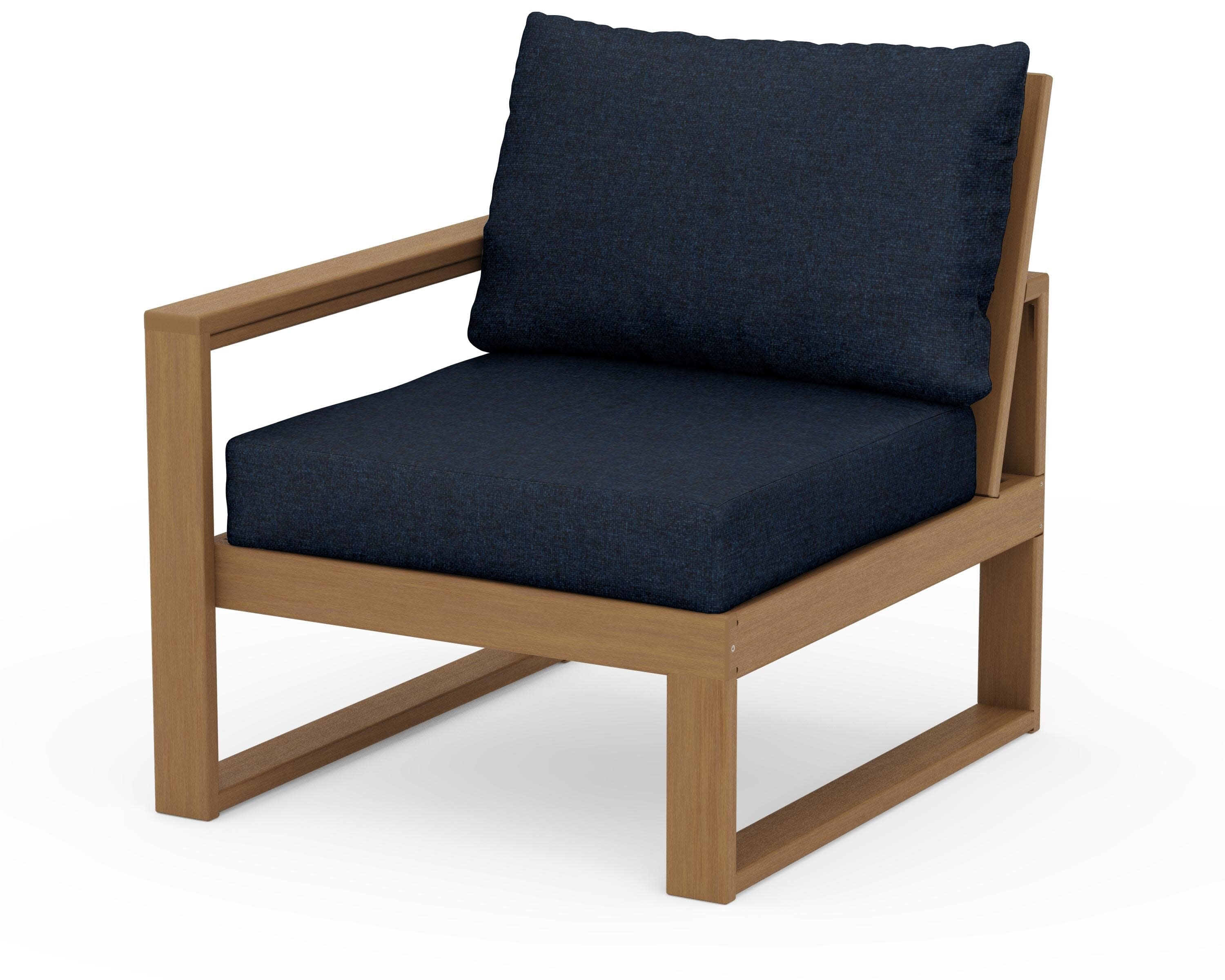 EDGE Modular Left Arm Chair in Natural / Marine Indigo