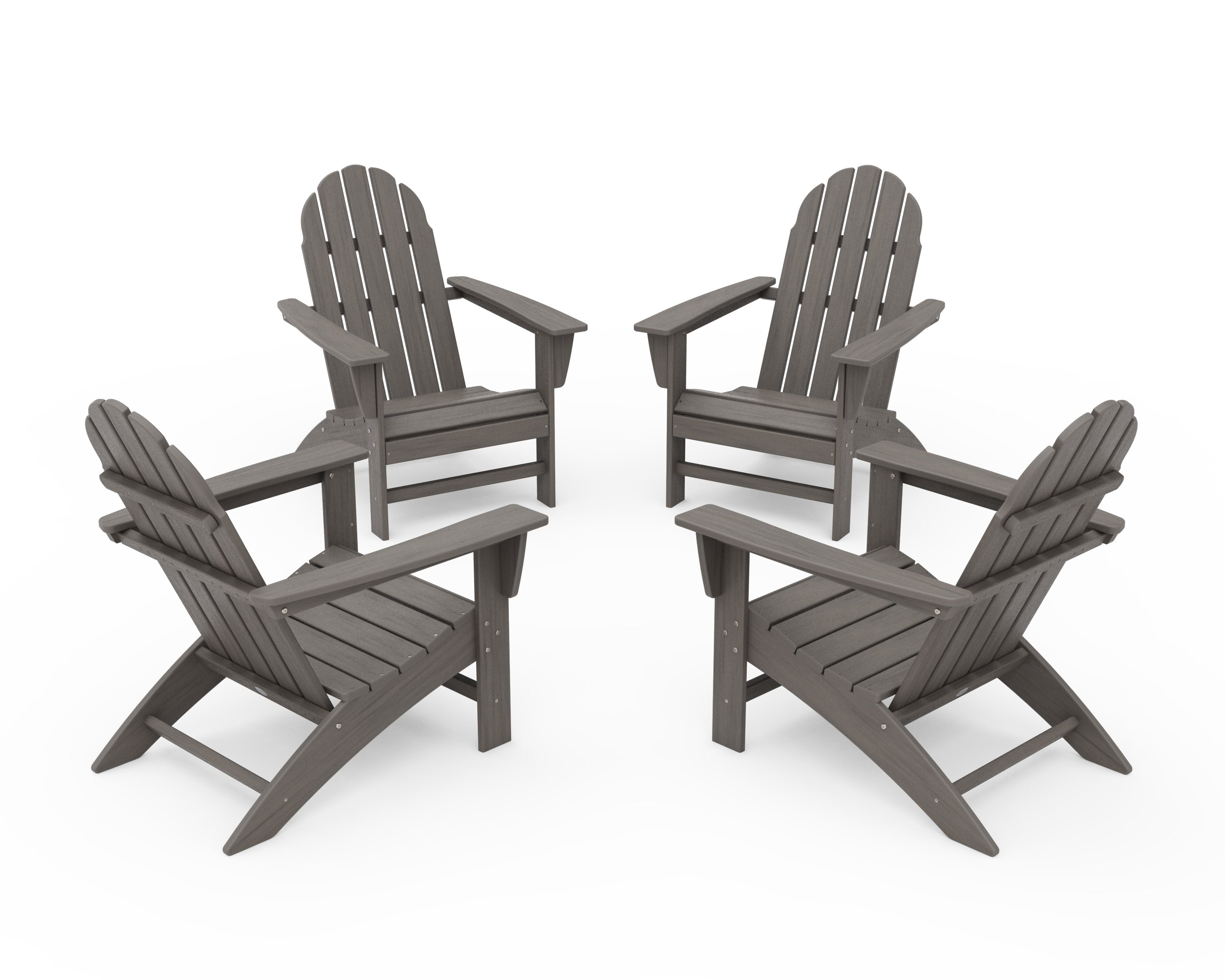Vineyard 4-Piece Adirondack Conversation Set in Driftwood