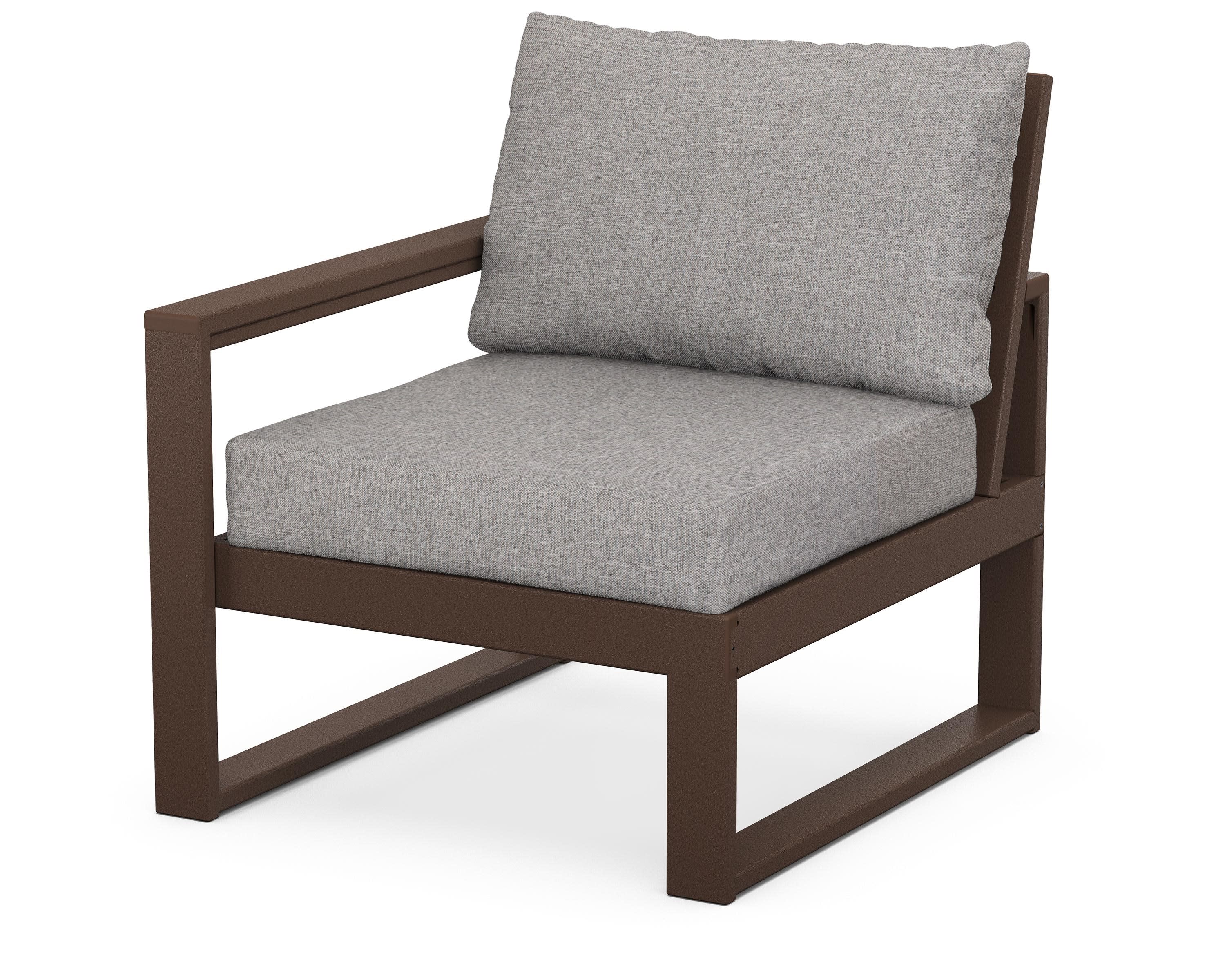 EDGE Modular Left Arm Chair in Mahogany / Grey Mist