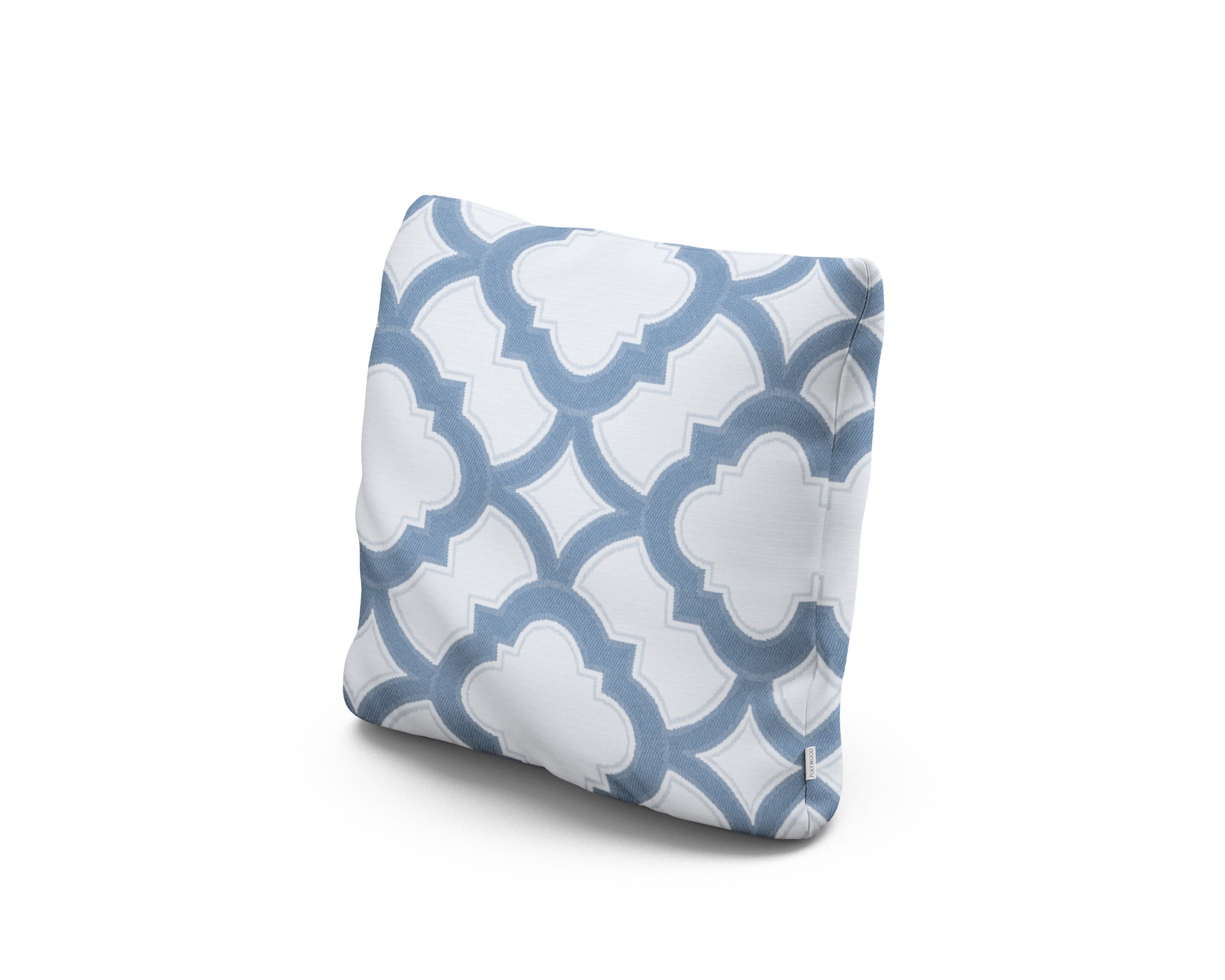 16" Outdoor Throw Pillow in Trellis Sky Blue