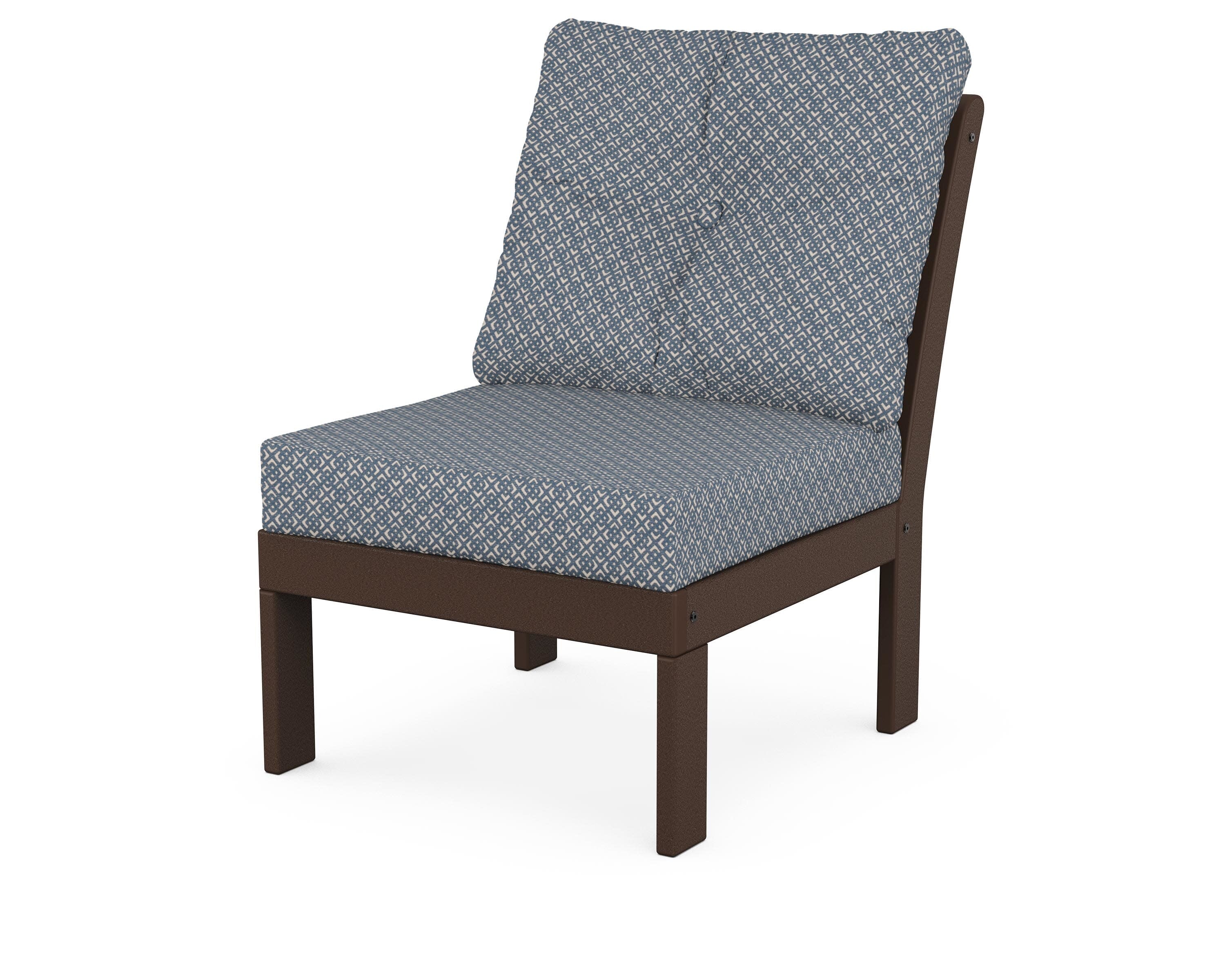 Vineyard Modular Armless Chair in Mahogany / Hopscotch