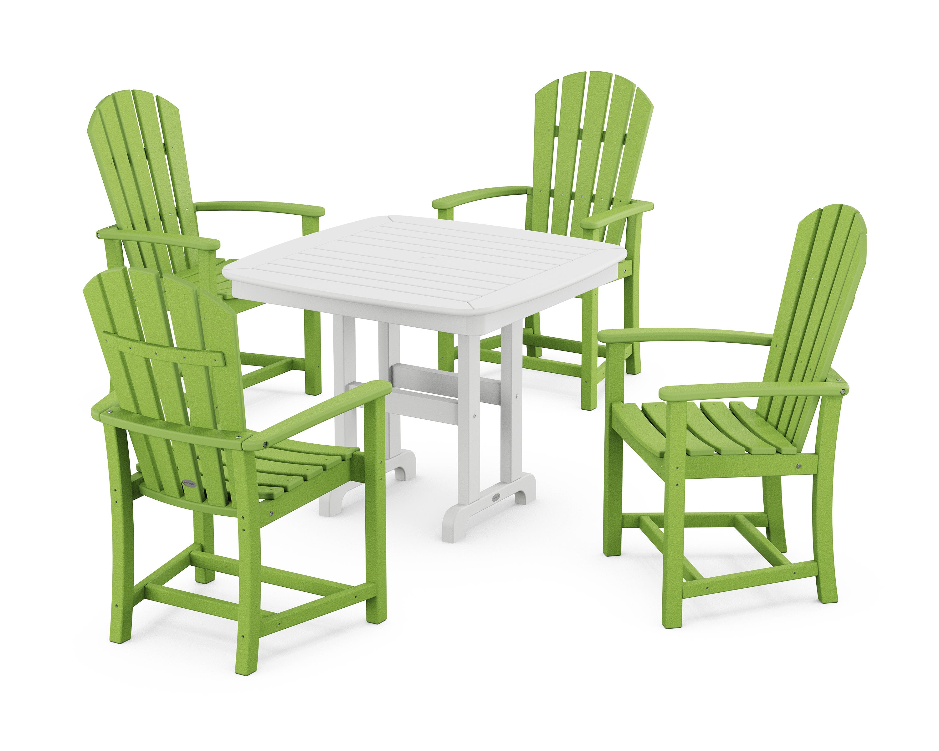 Palm Coast 5-Piece Dining Set in Lime / White