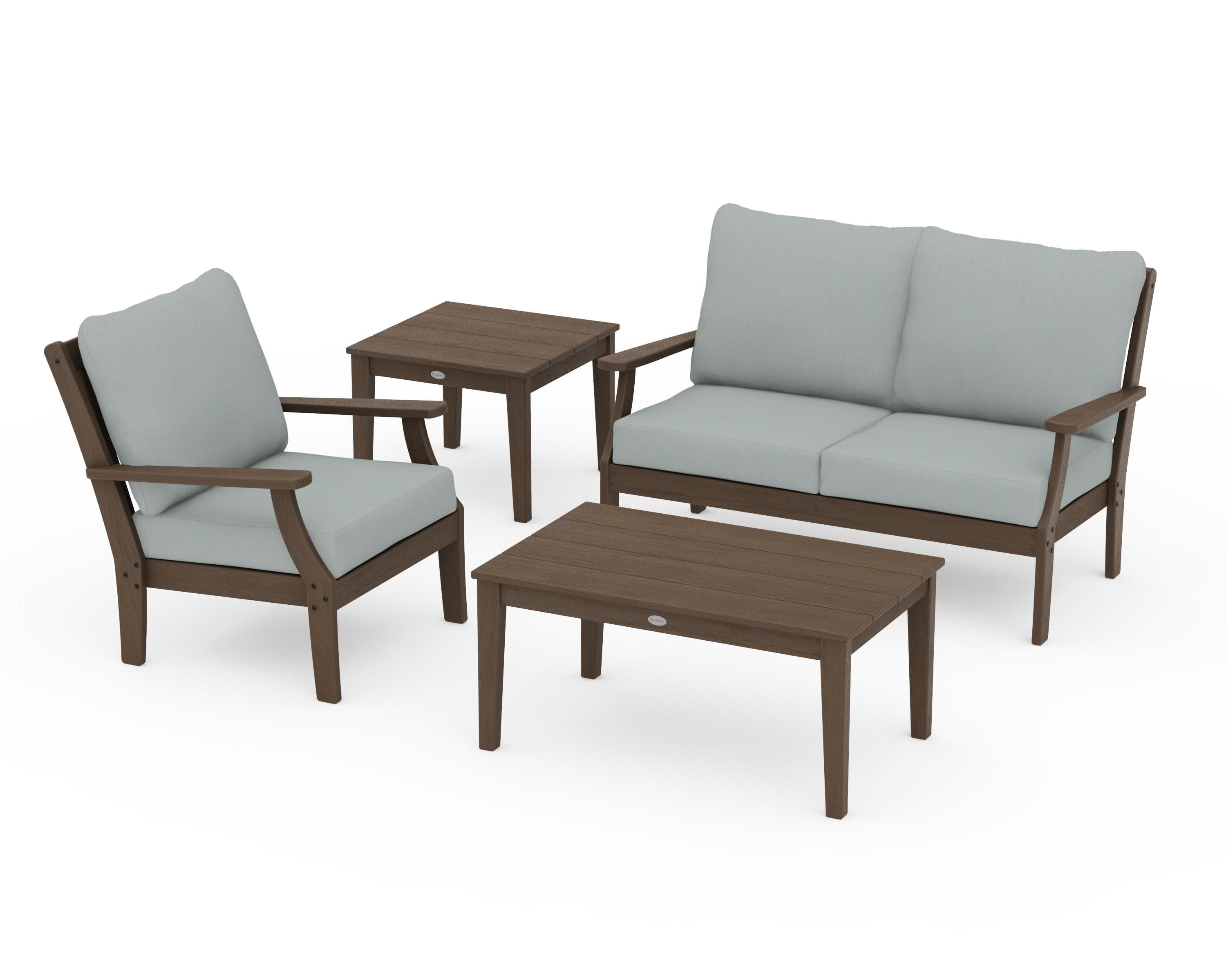 Braxton 4-Piece Deep Seating Set in Kona / Spa