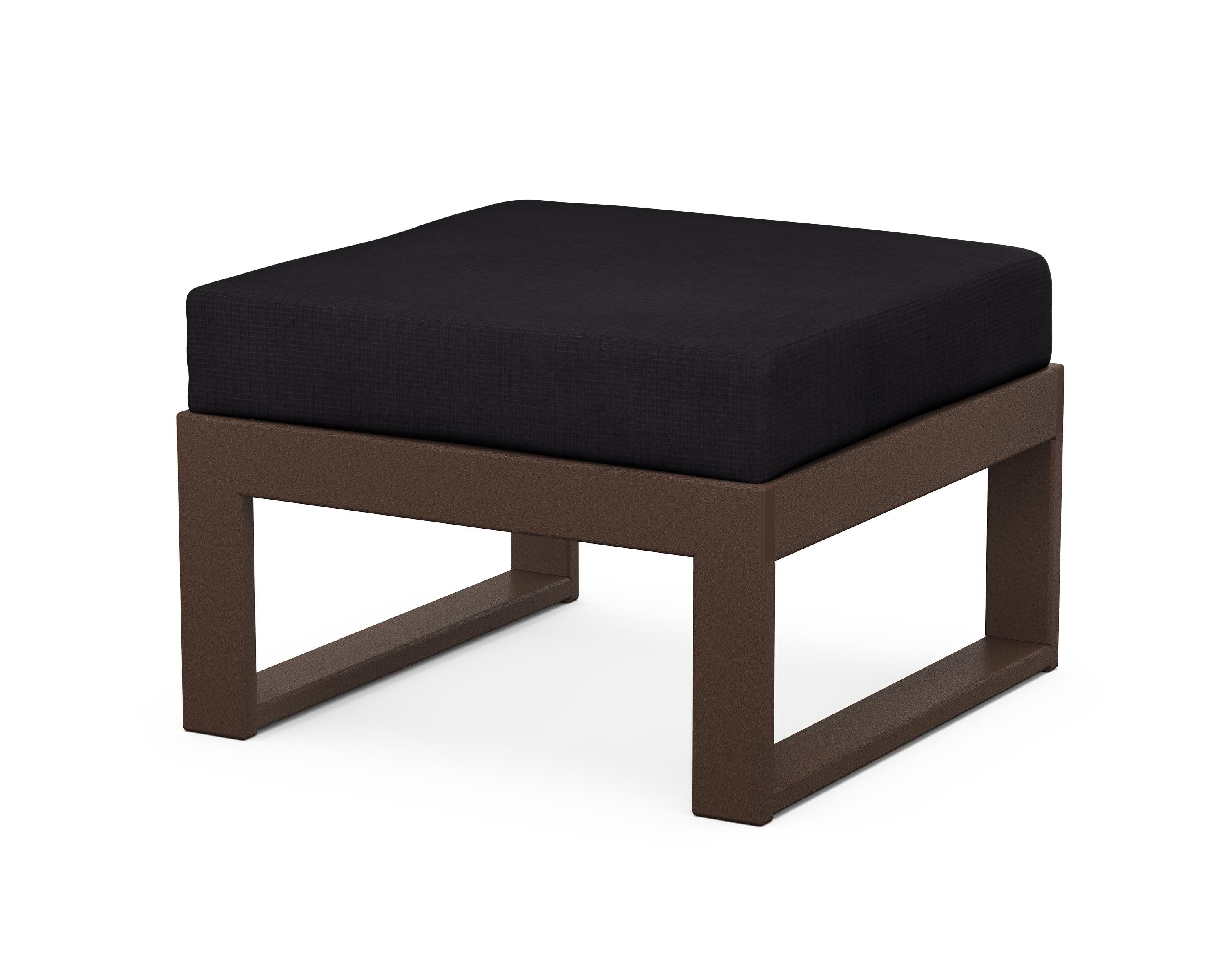 Modular Ottoman - Modern in Mahogany / Midnight Linen