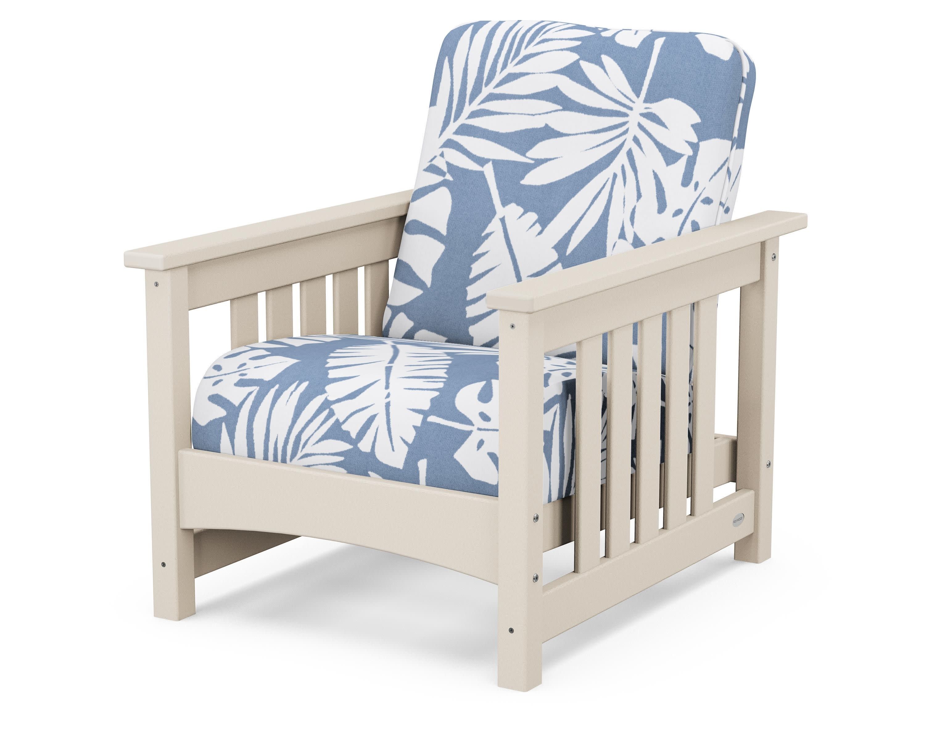 Club Mission Chair in Sand / Leaf Sky Blue