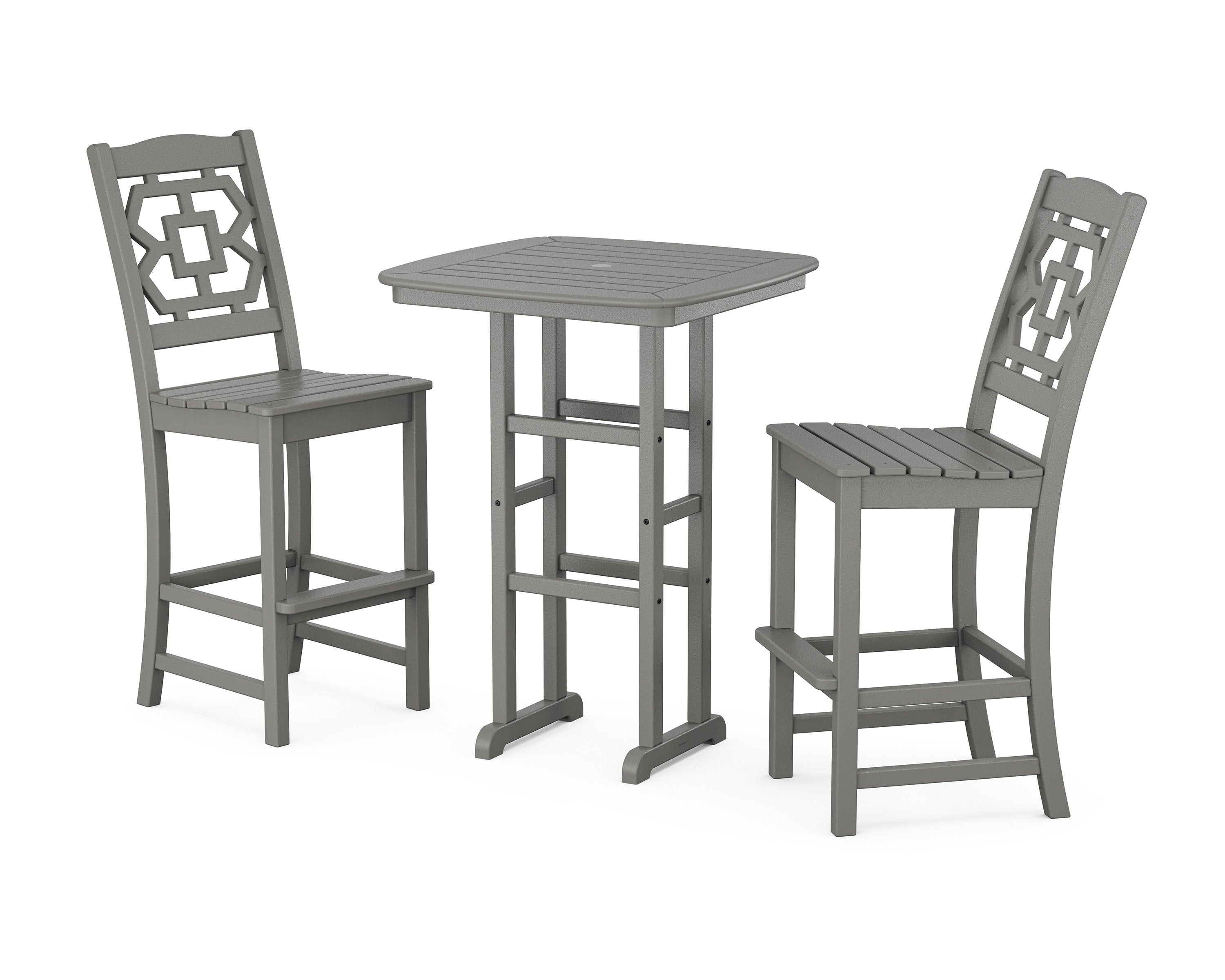 Chinoiserie 3-Piece Bar Set in Slate Grey