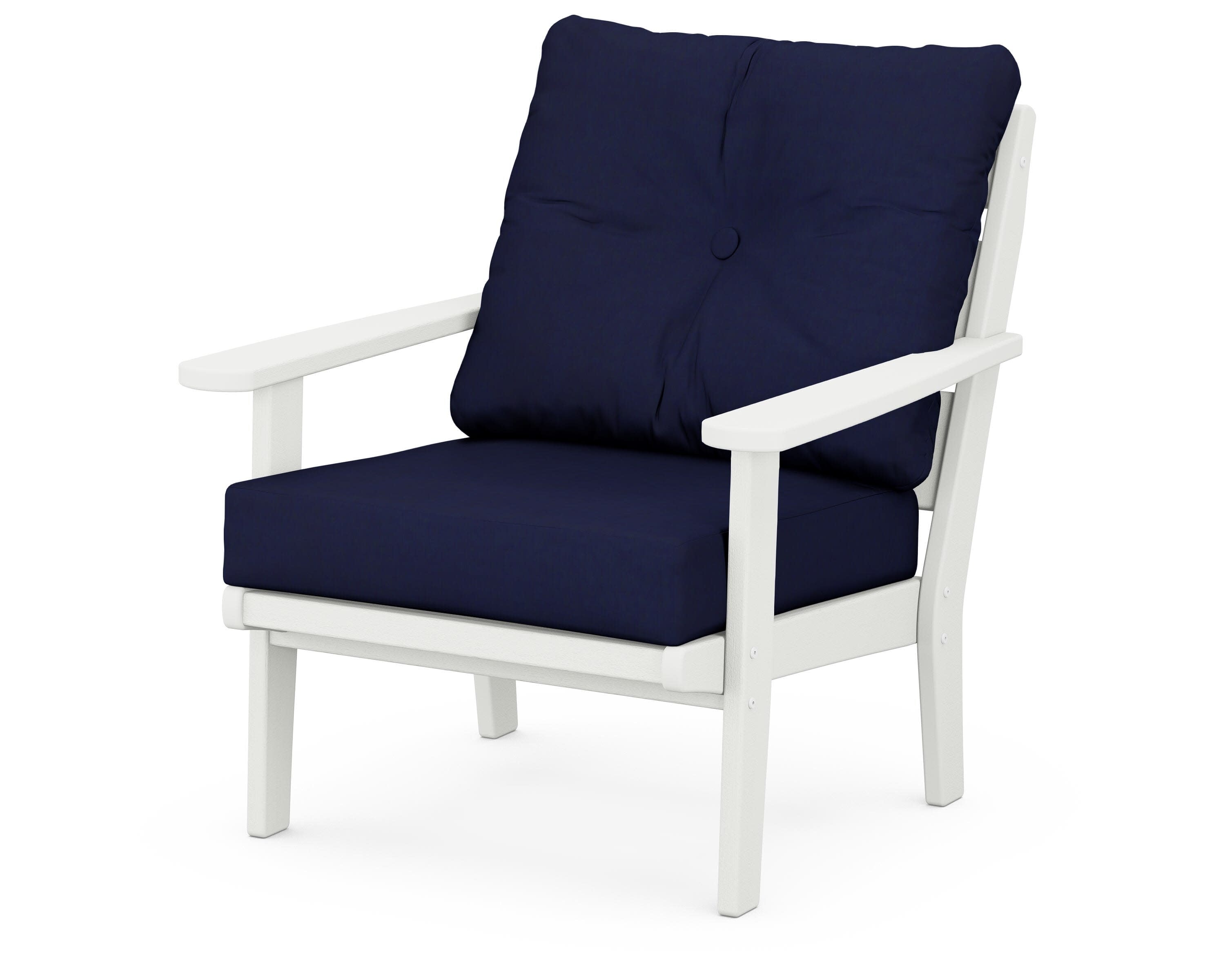 Lakeside Deep Seating Chair in Vintage White / Navy