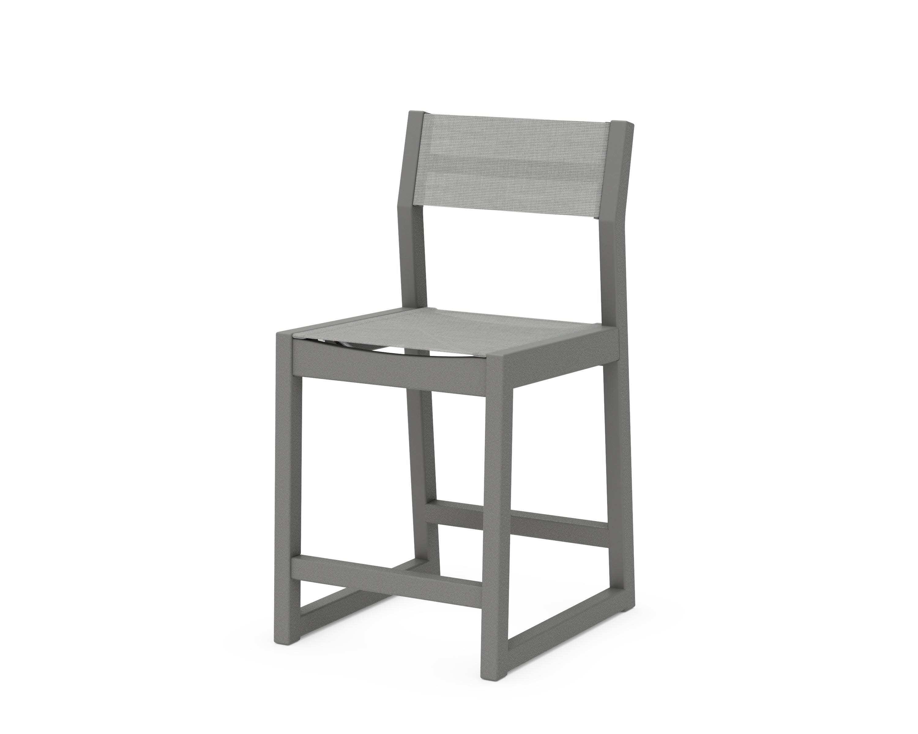 EDGE Sling Counter Side Chair in Slate Grey / Metallic Sling