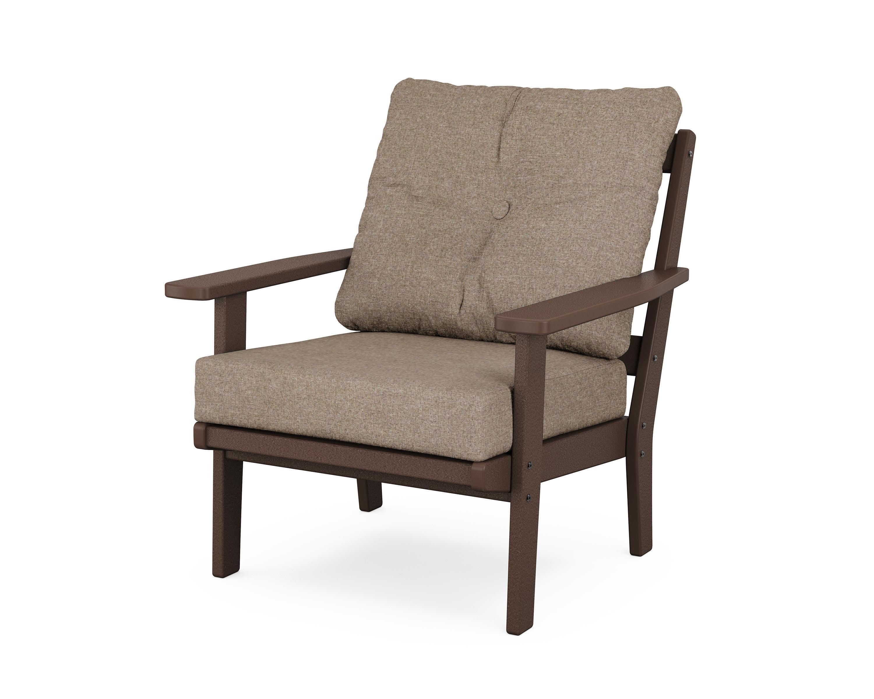 Oxford Deep Seating Chair in Mahogany / Spiced Burlap