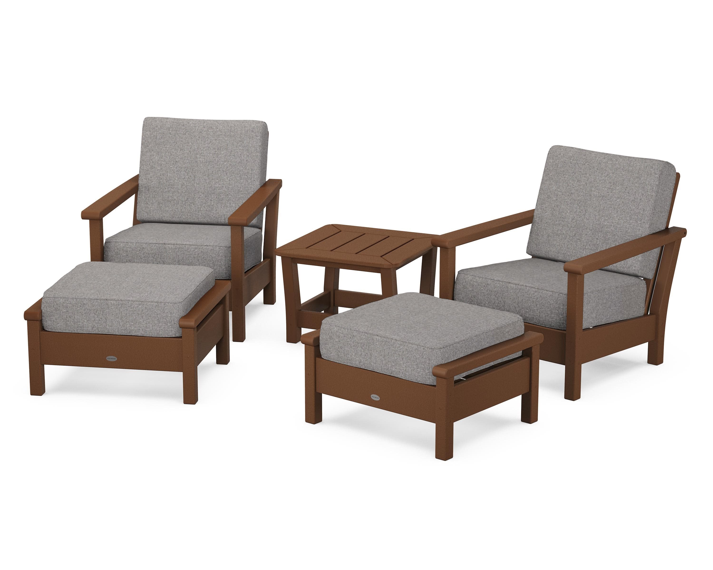 Harbour 5-Piece Deep Seating Chair Set in Teak / Grey Mist
