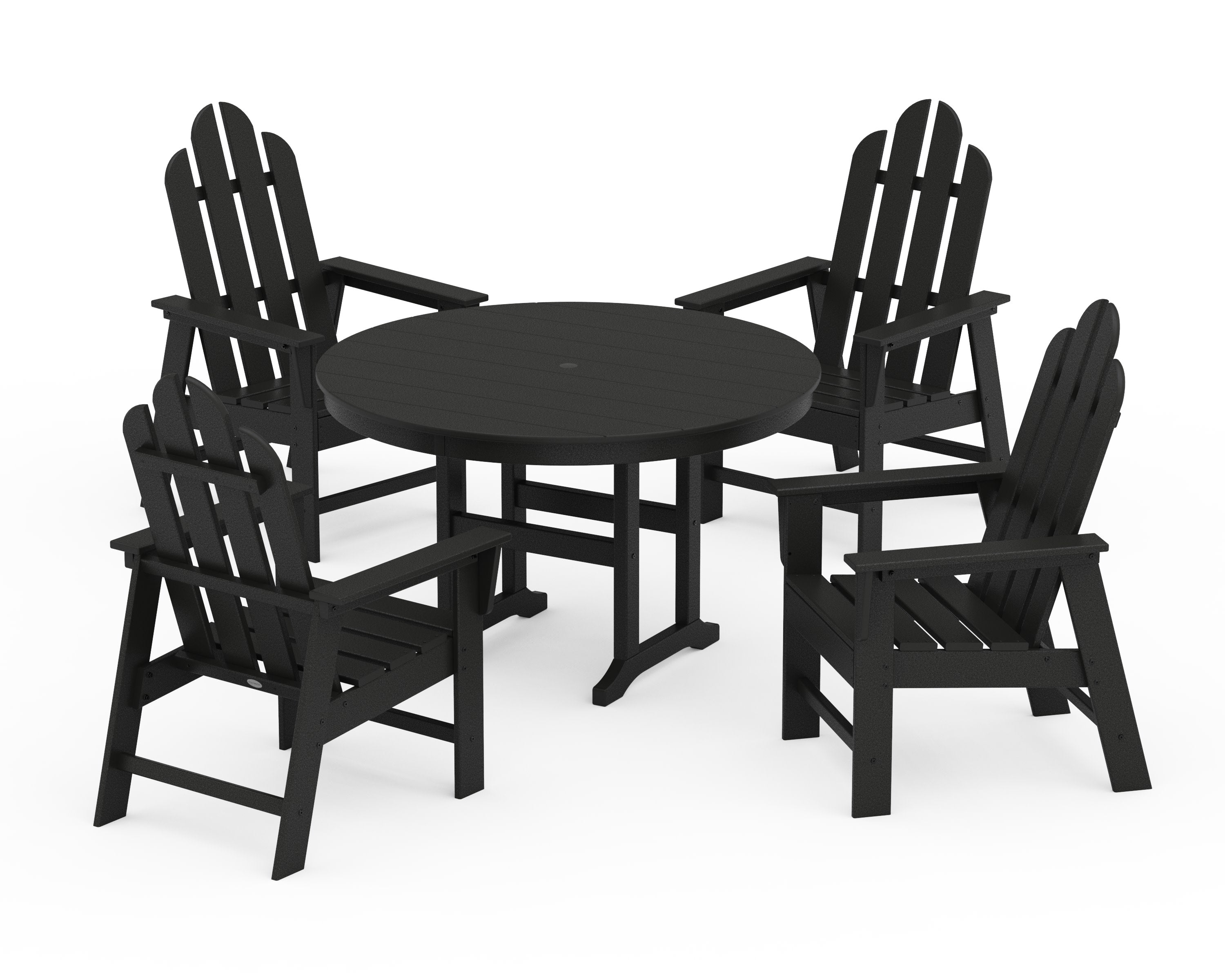 Long Island 5-Piece Round Farmhouse Dining Set in Black