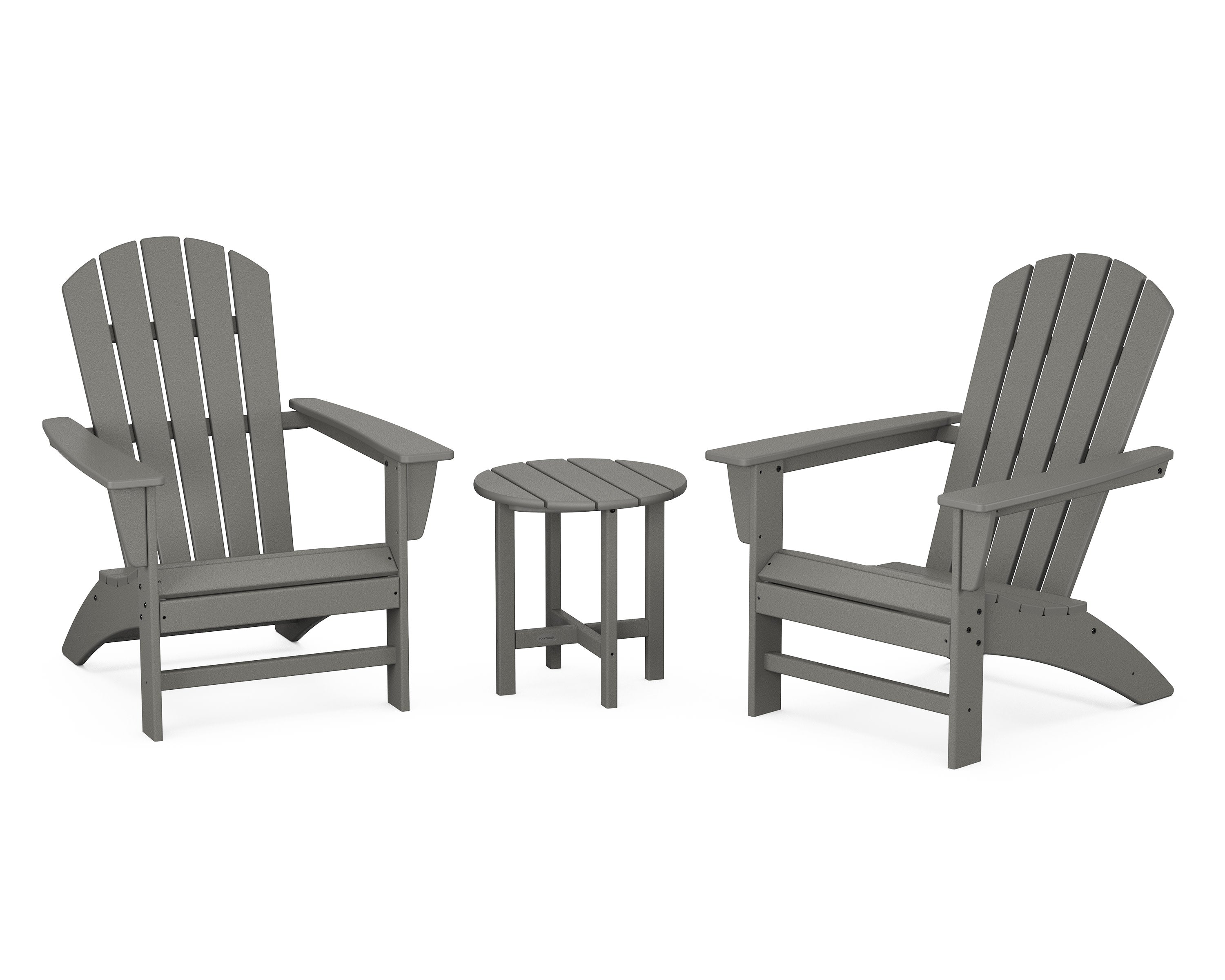 Nautical 3-Piece Adirondack Set in Slate Grey