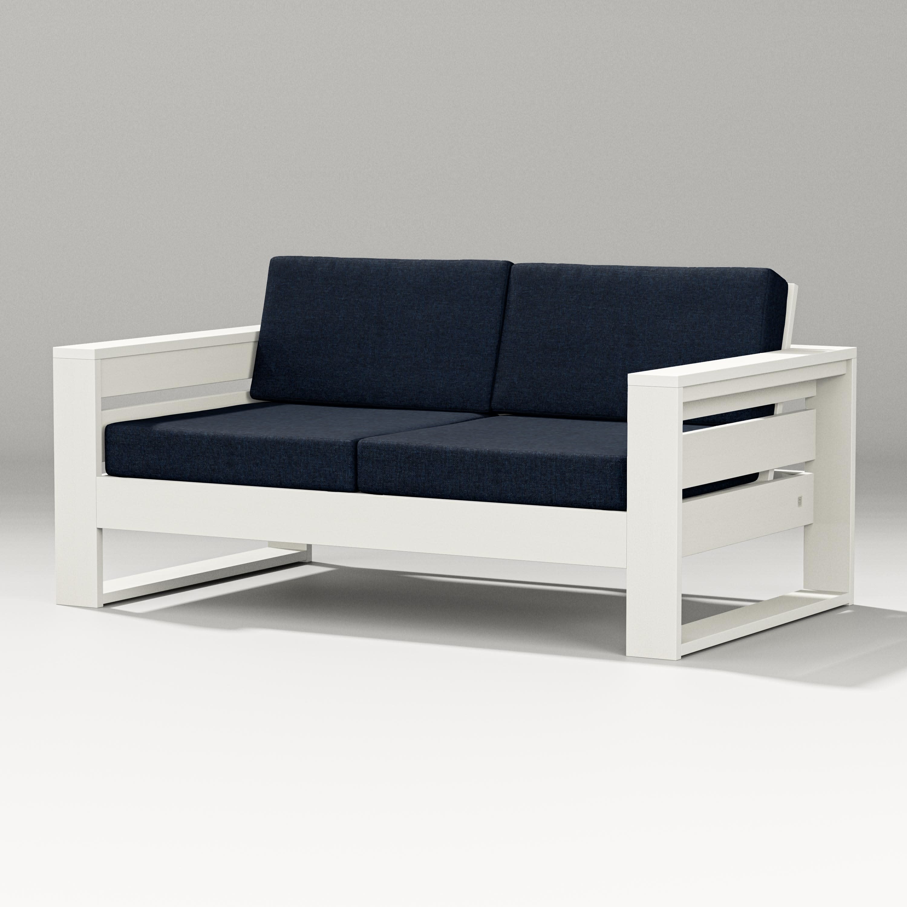 Latitude Loveseat in Vintage White / Marine Indigo