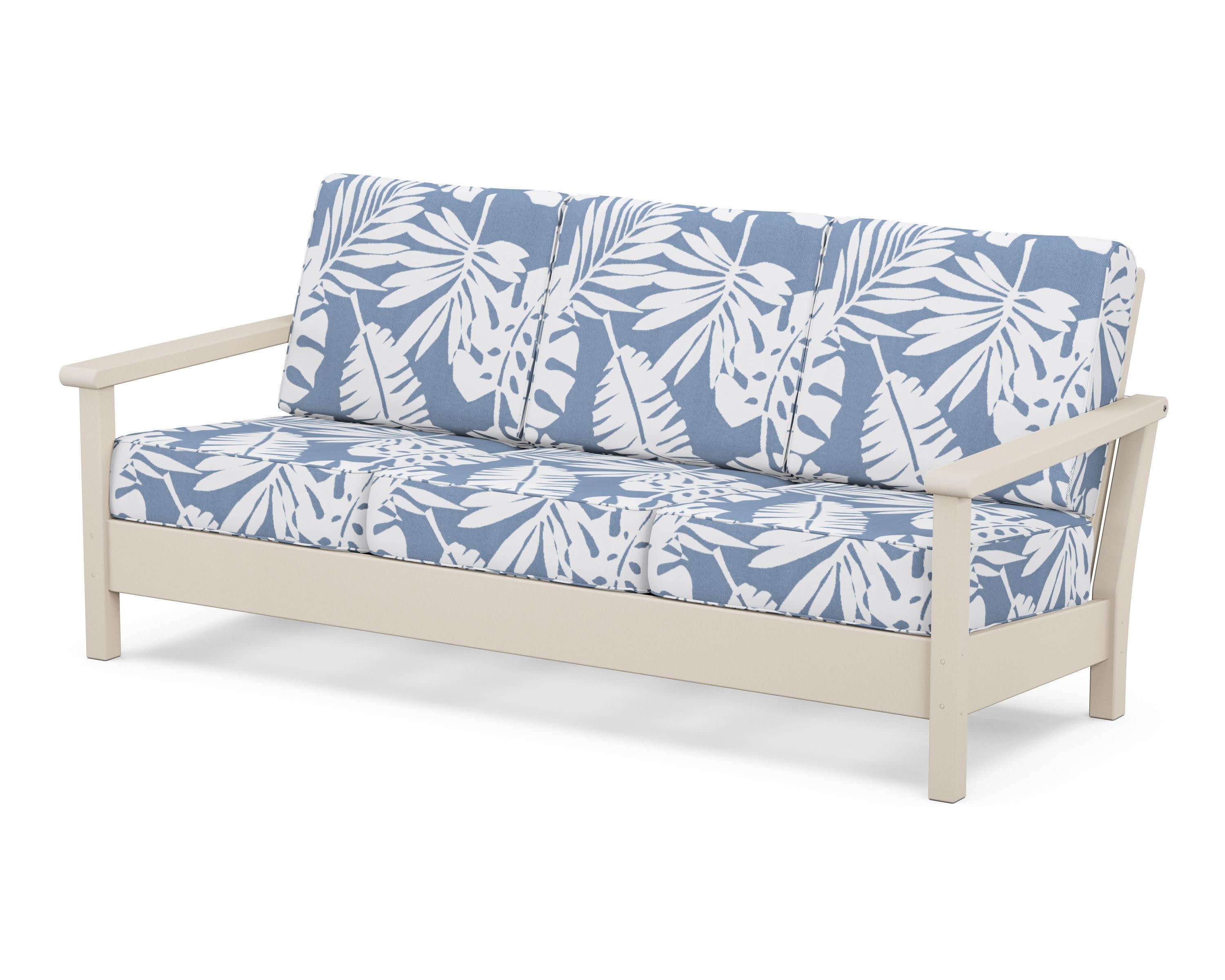 Harbour Deep Seating Sofa in Sand / Leaf Sky Blue