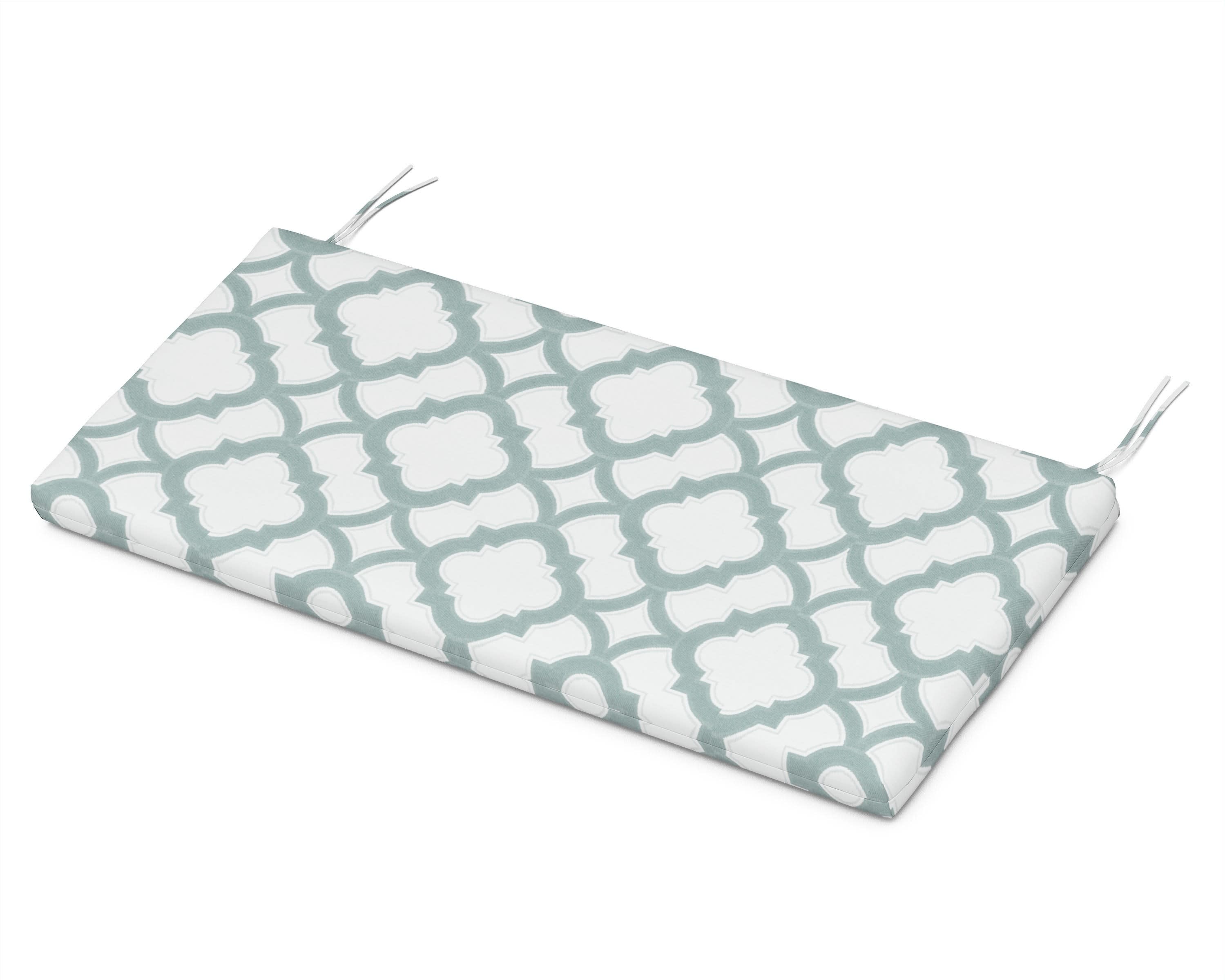 Bench Seat Cushion - 17.75"D x 41"W x 2.5"H in Trellis Glacier Spa