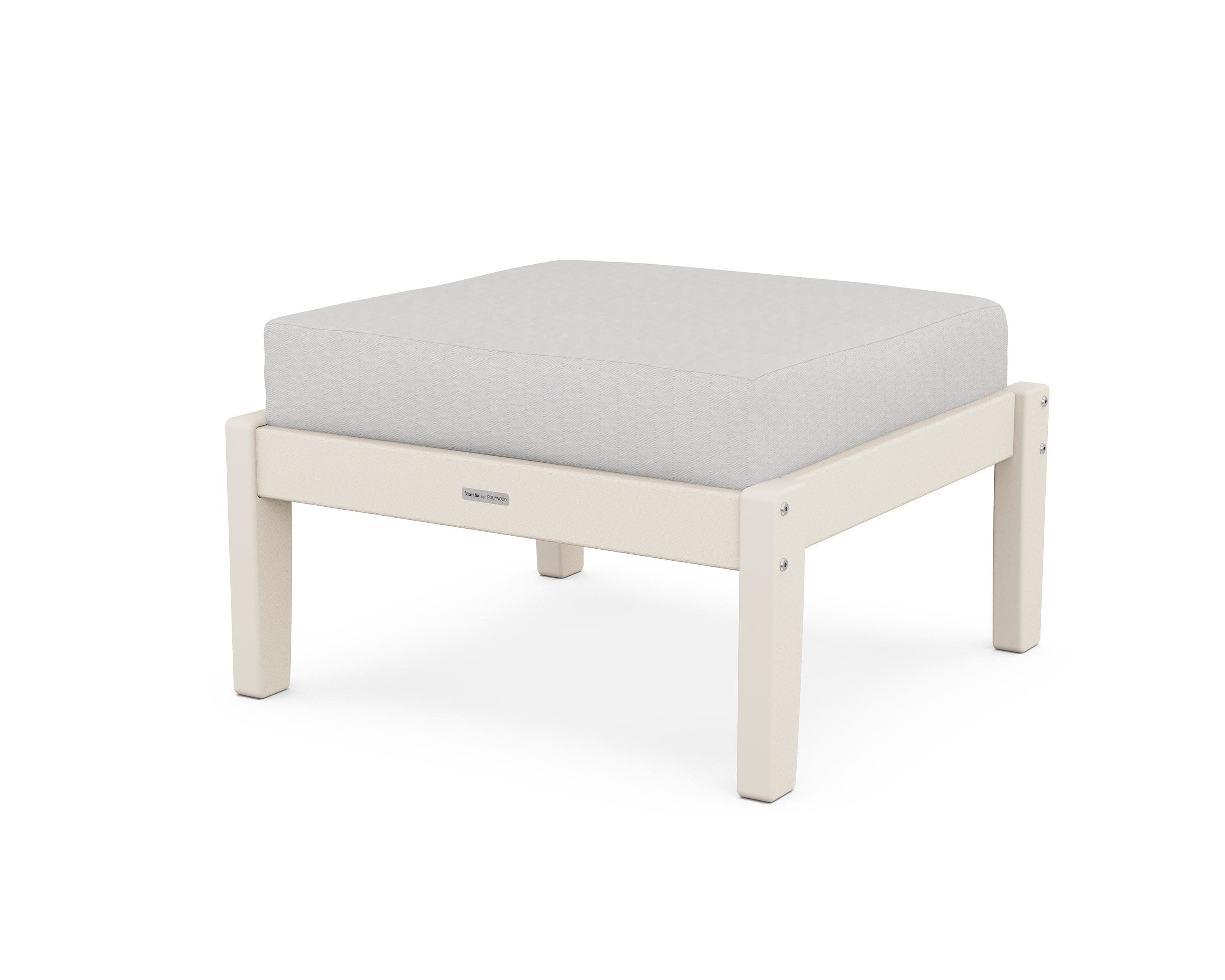 Chinoiserie Deep Seating Ottoman in Sand / Diamond in the Rough