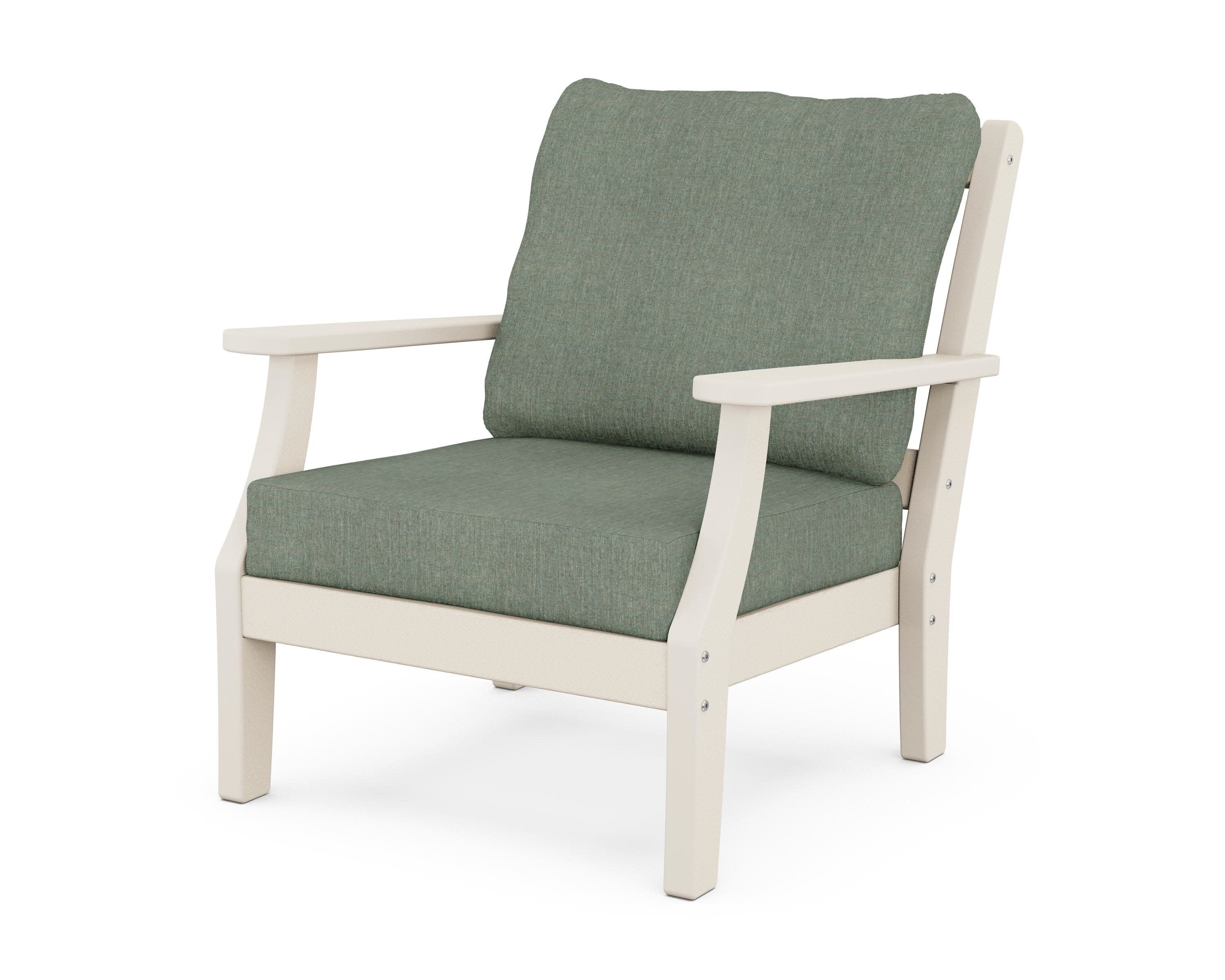 Chinoiserie Deep Seating Chair in Sand / Cast Sage