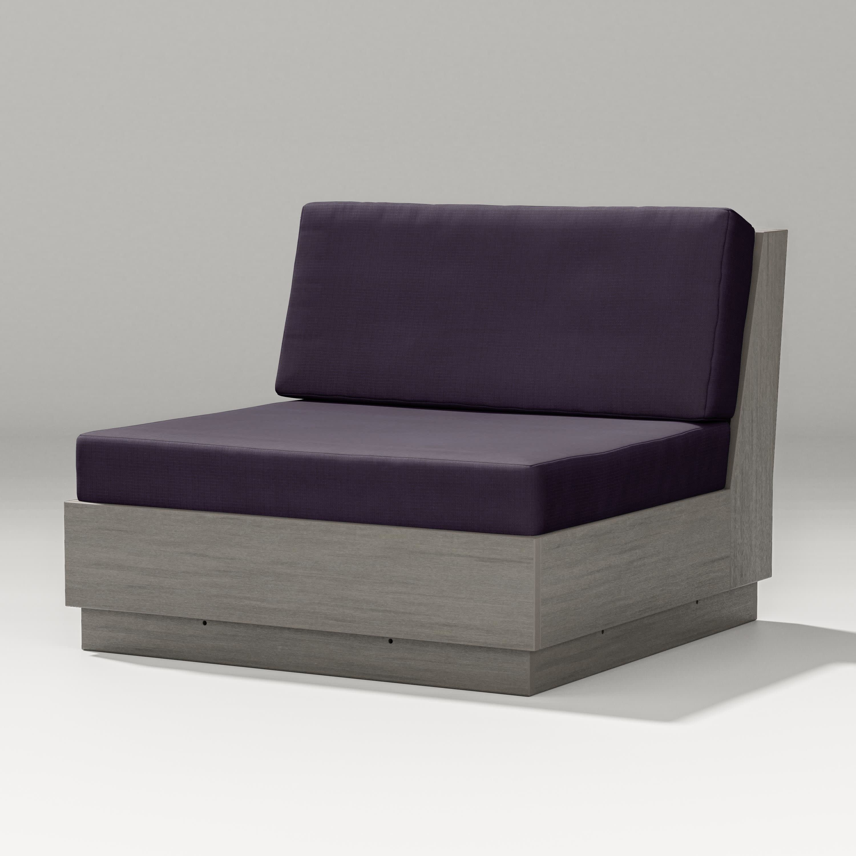 Elevate Modular Armless Chair in Driftwood / Navy Linen