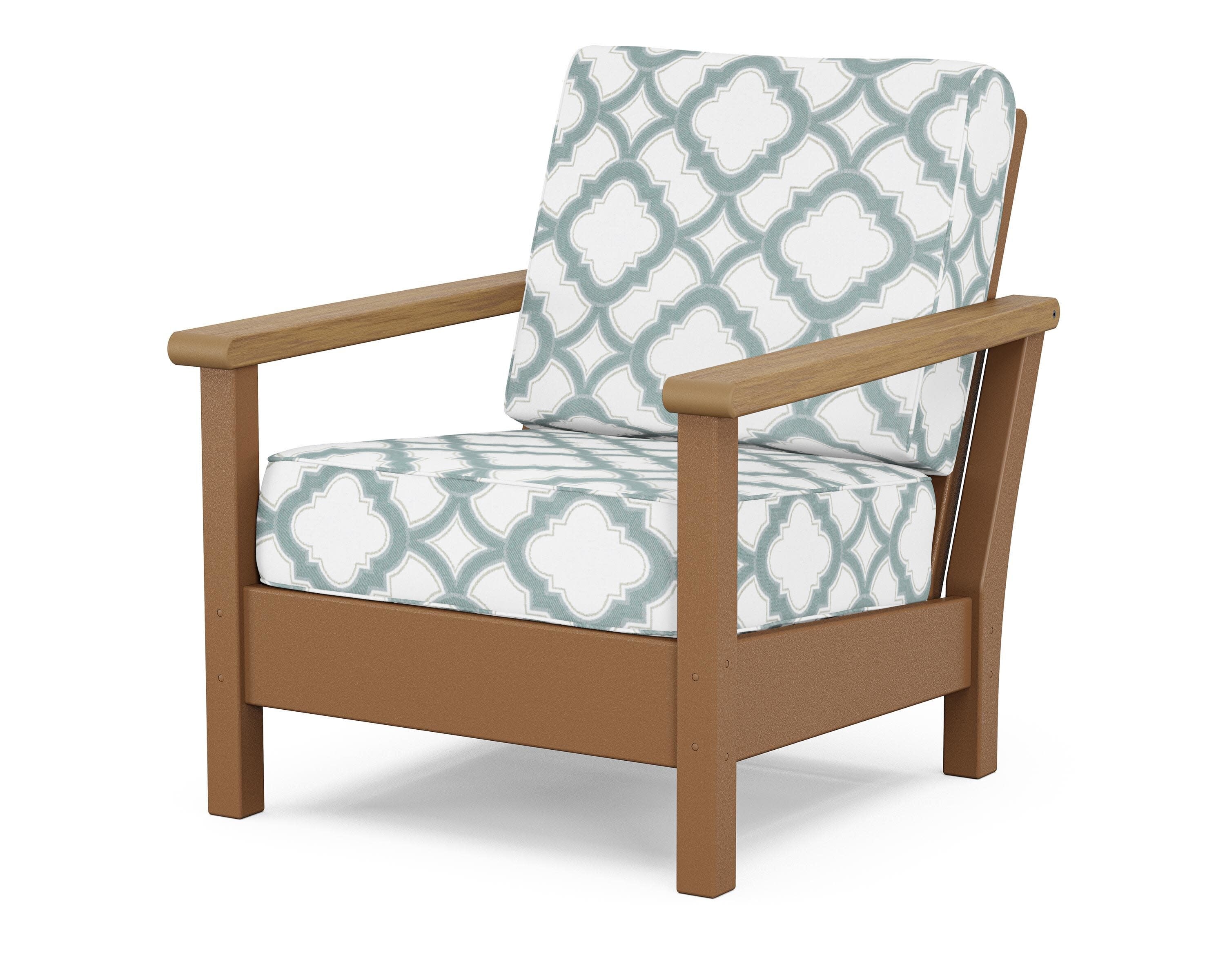 Harbour Deep Seating Chair in Teak / Natural / Trellis Glacier Spa