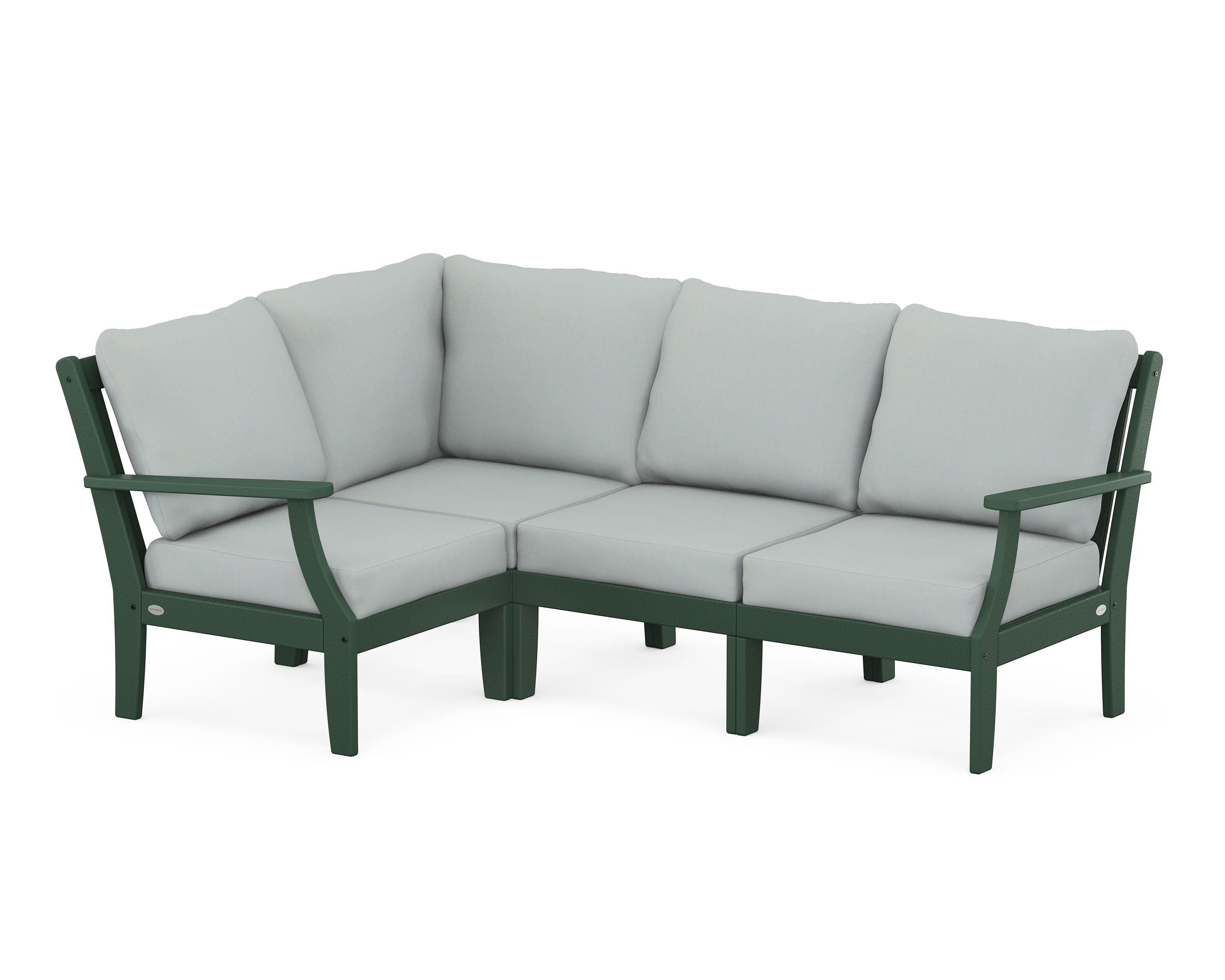 Braxton Modular 4-Piece Deep Seating Set in Green / Spa