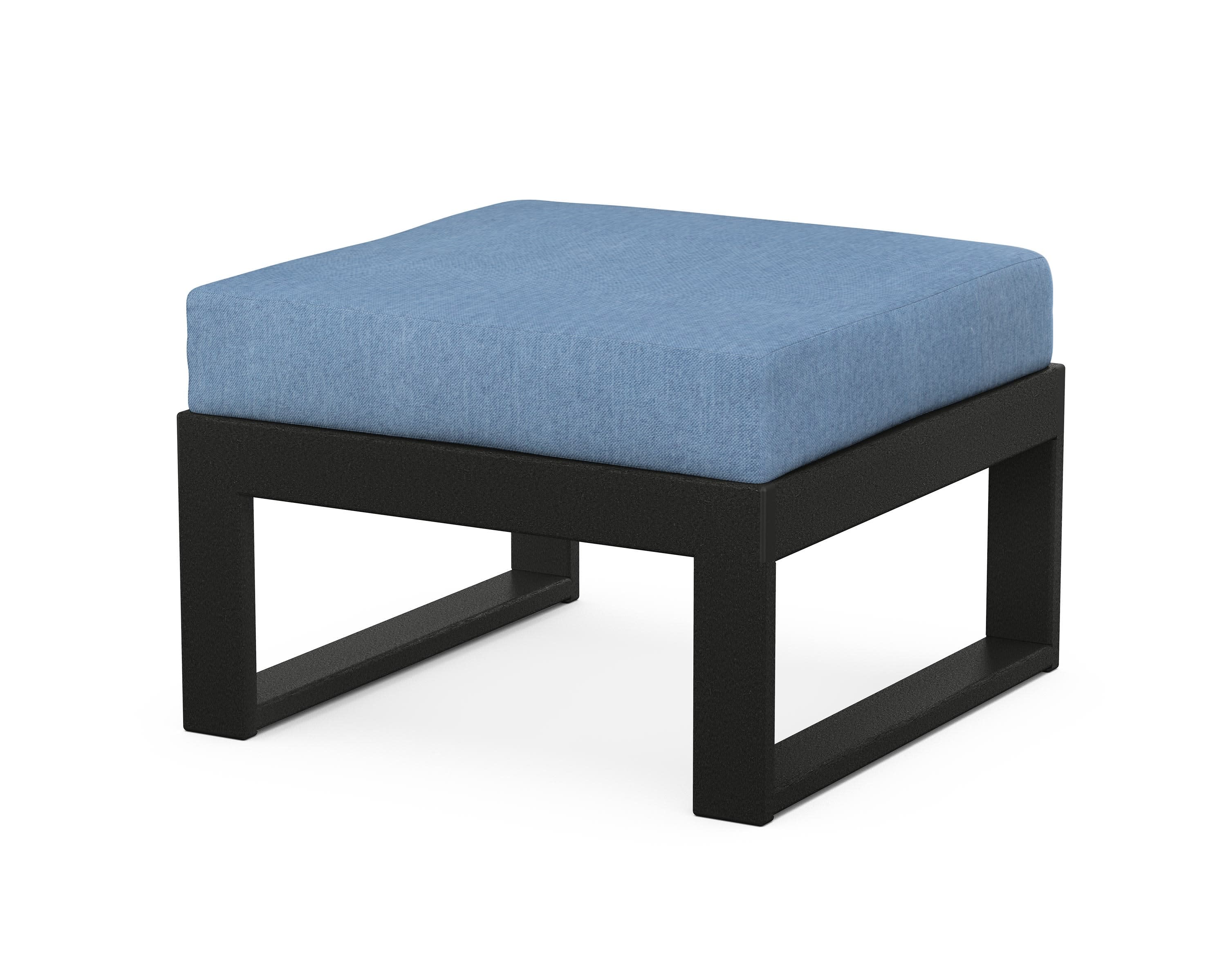 Modular Ottoman - Modern in Black / Sky Blue