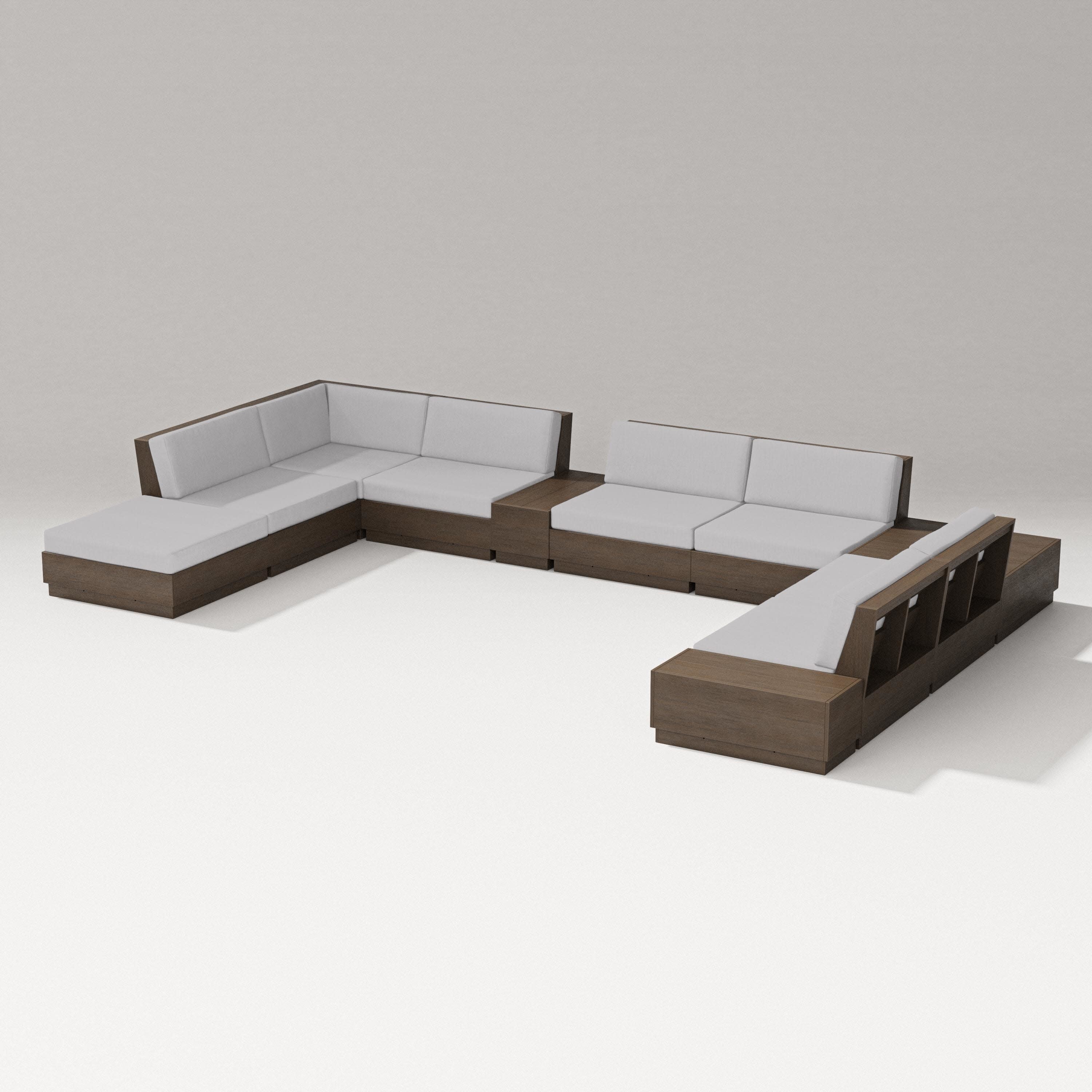 Elevate 11-Piece Conversation Sectional Set in Kona / Granite