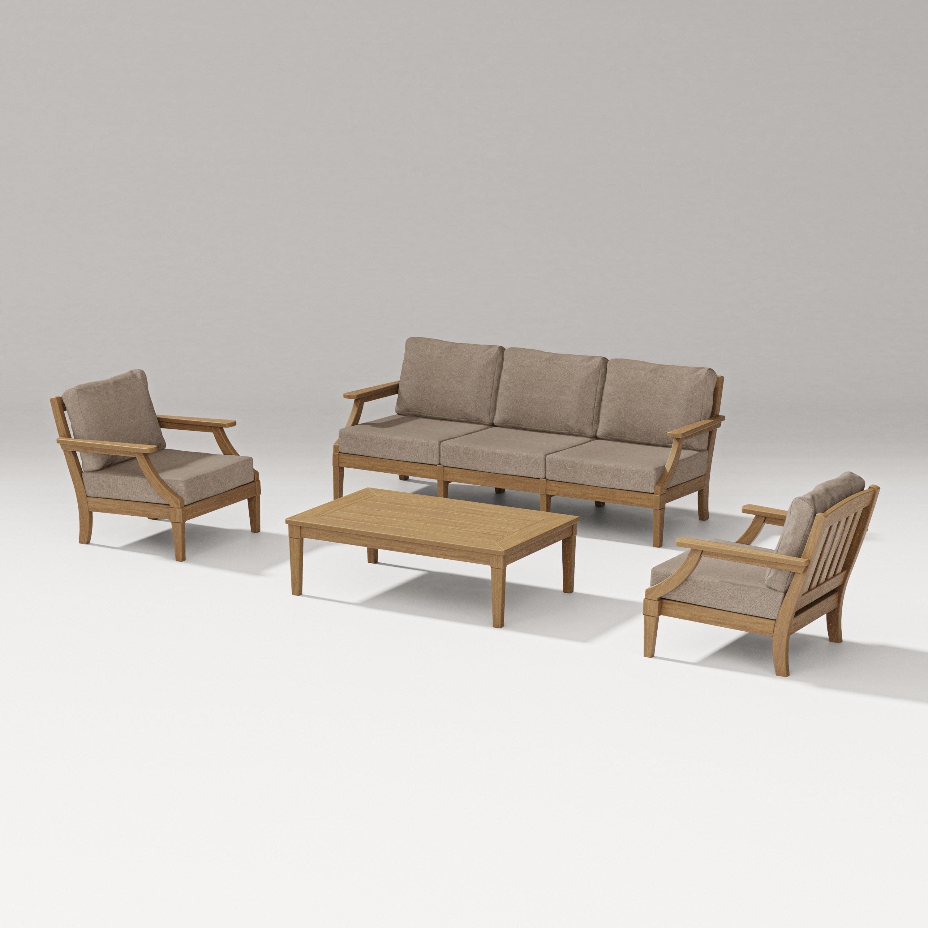 Estate 4-Piece Lounge Sofa Set in Natural / Spiced Burlap