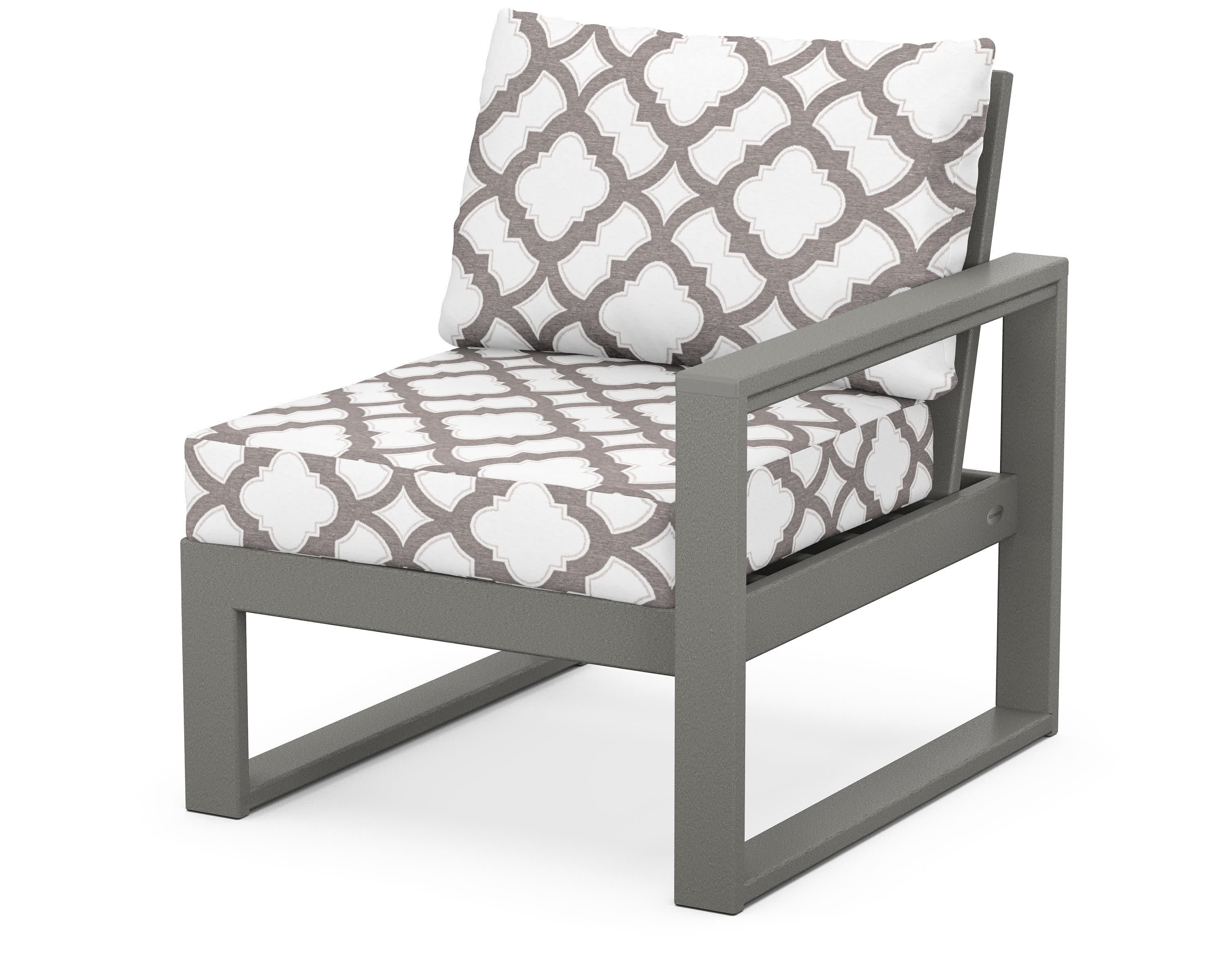EDGE Modular Right Arm Chair in Slate Grey / Trellis Grey Mist