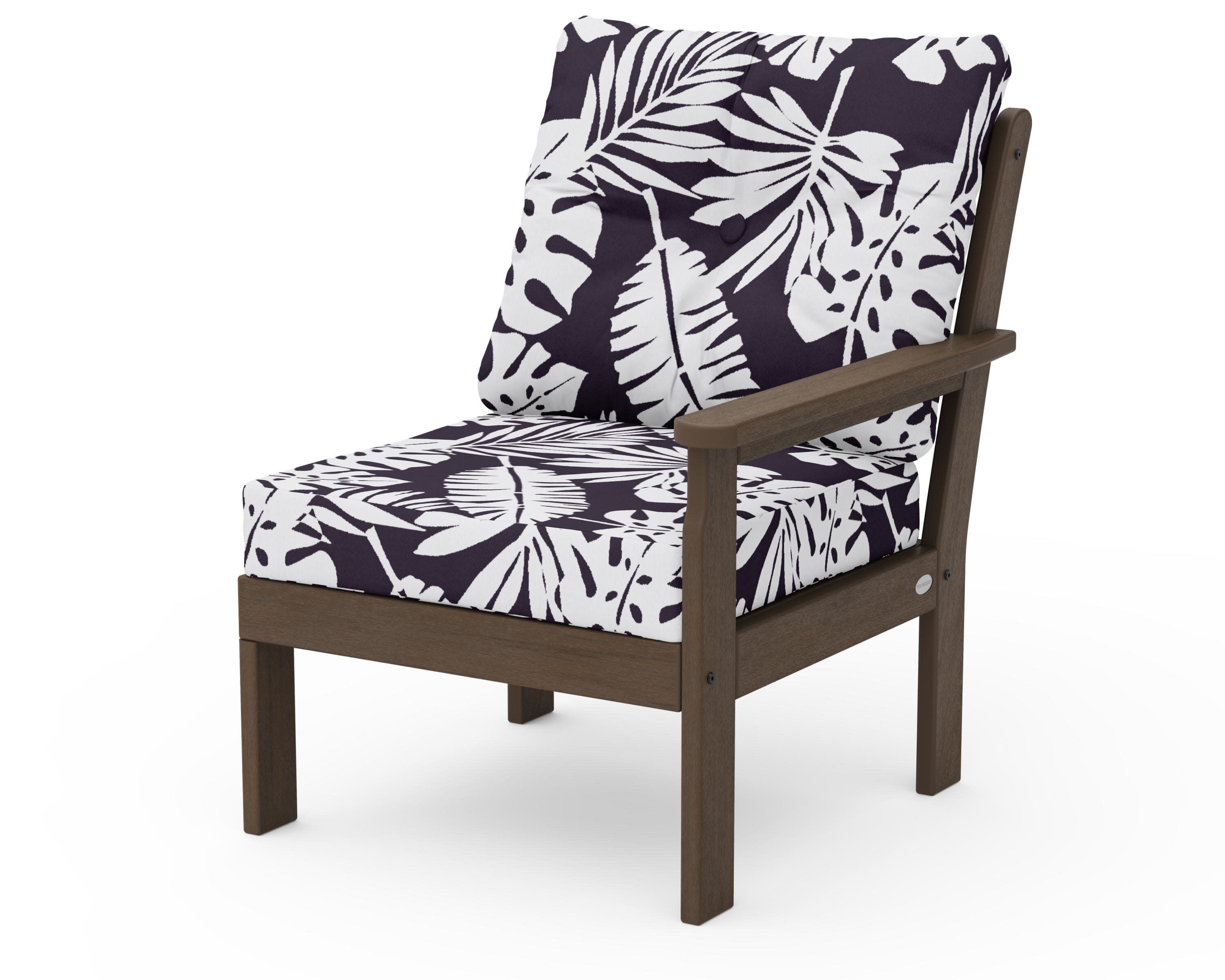 Vineyard Modular Right Arm Chair in Kona / Leaf Navy