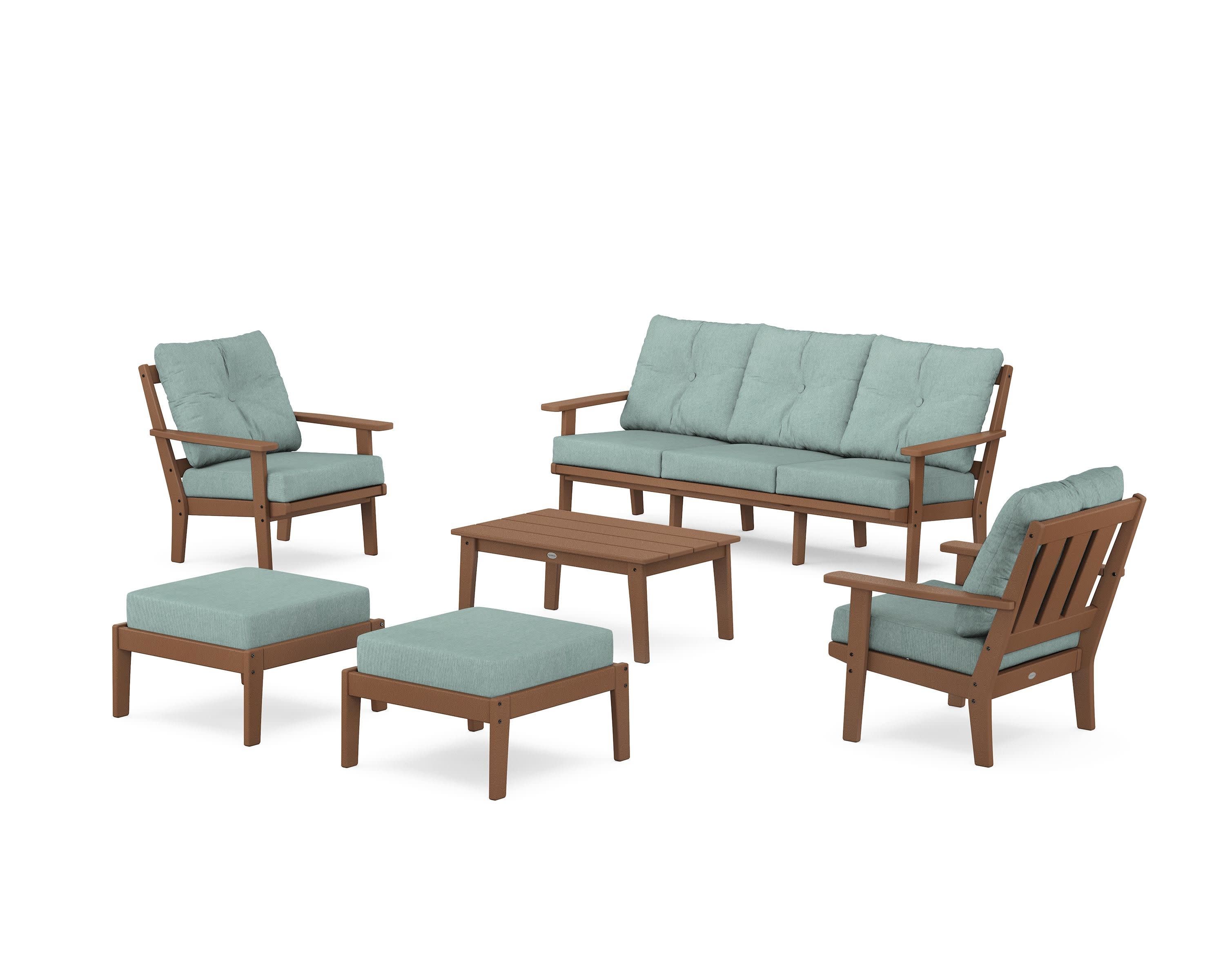 Oxford 6-Piece Lounge Sofa Set in Teak / Glacier Spa